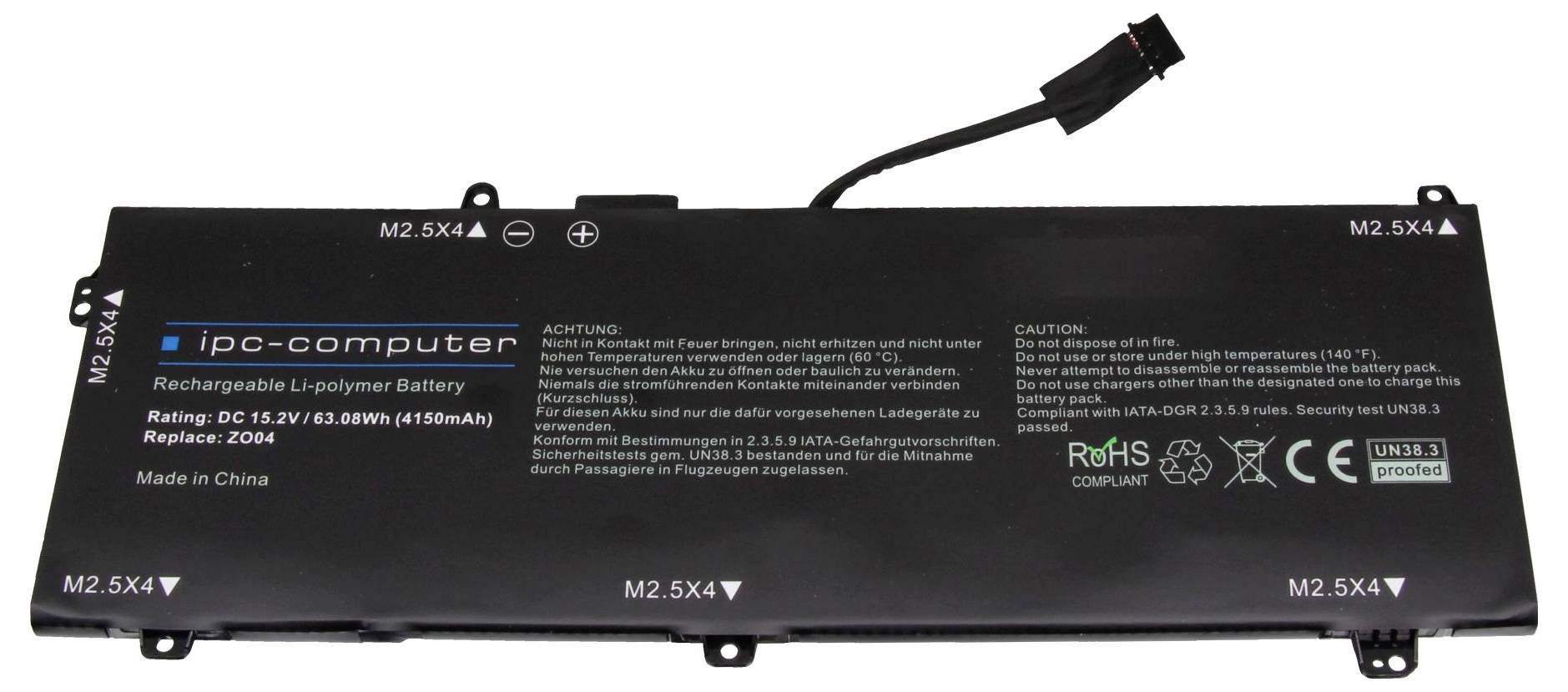 Ipc-computer Notebook-Akku Akku ZO04-H REPLACE 15.20V 4150 mAh
