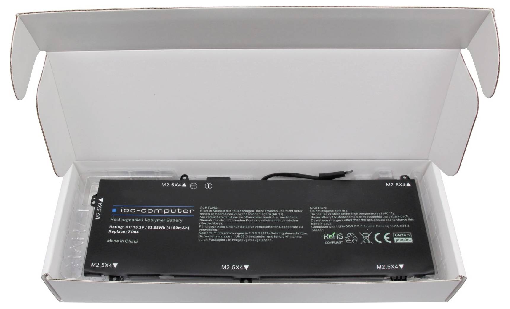 Ipc-computer Notebook-Akku Akku ZO04-H REPLACE 15.20V 4150 mAh