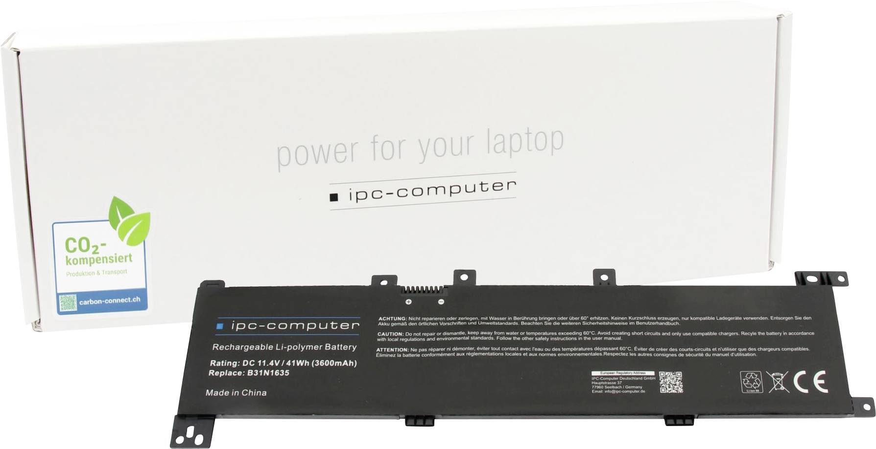 Ipc-computer Notebook-Akku Akku B31N1635 REPLACE 11.40V 3600 mAh