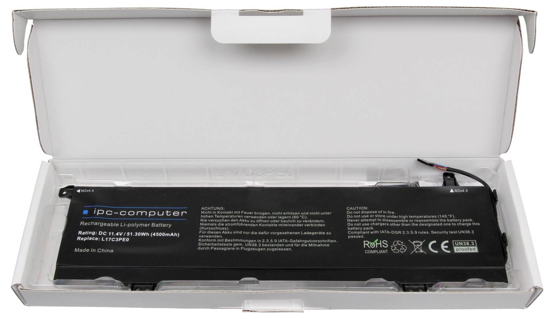 Ipc-computer Notebook-Akku Akku L17C3PE0 REPLACE 11.40V 4500 mAh