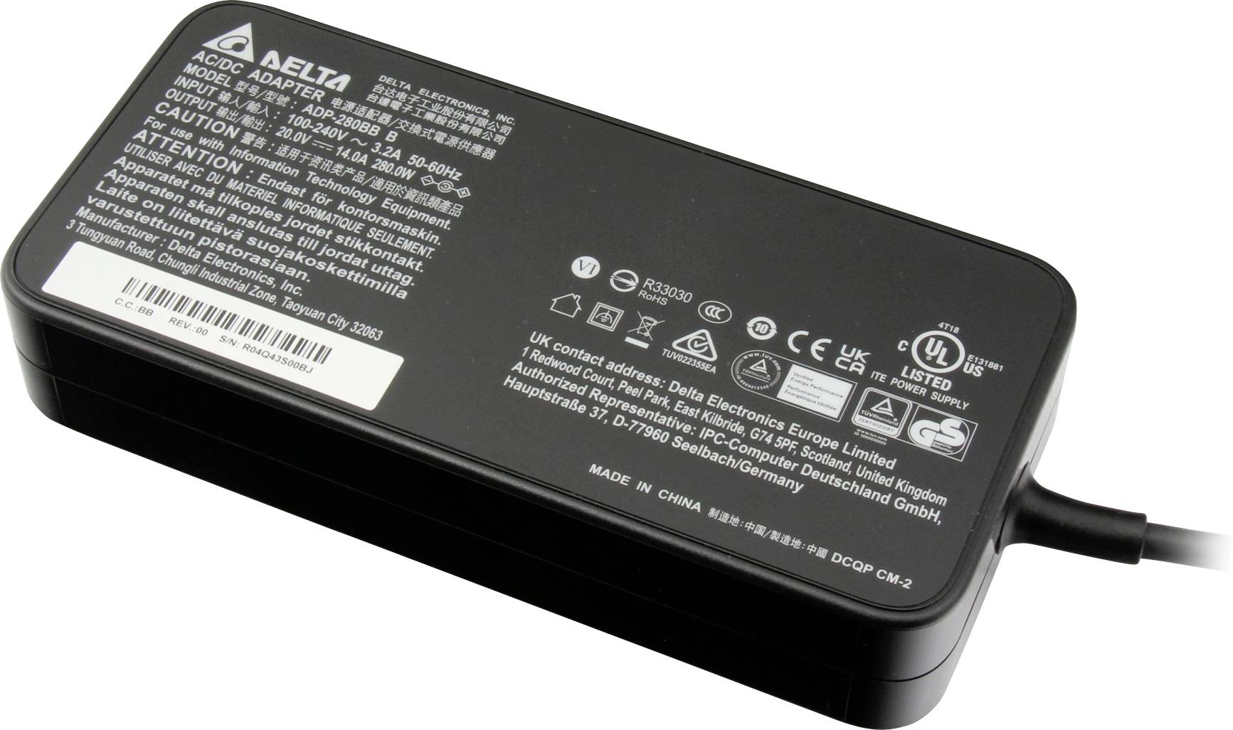 Delta Electronics Netzteil ADP-280BB B Notebook-Netzteil 280W 20V 14A