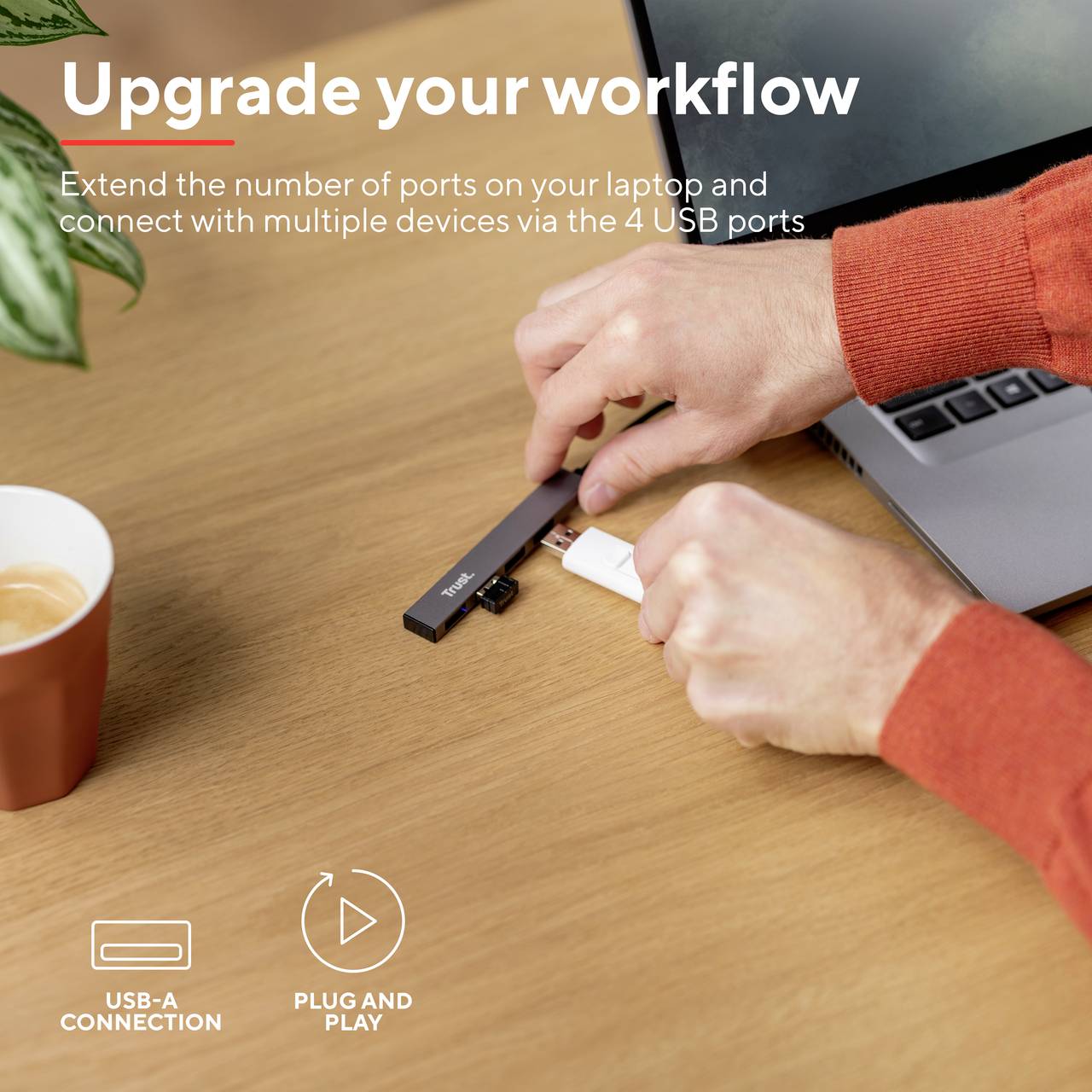 Trust USB-Hubs, Schnittstellen-Verteiler USB-Kombi-Hub