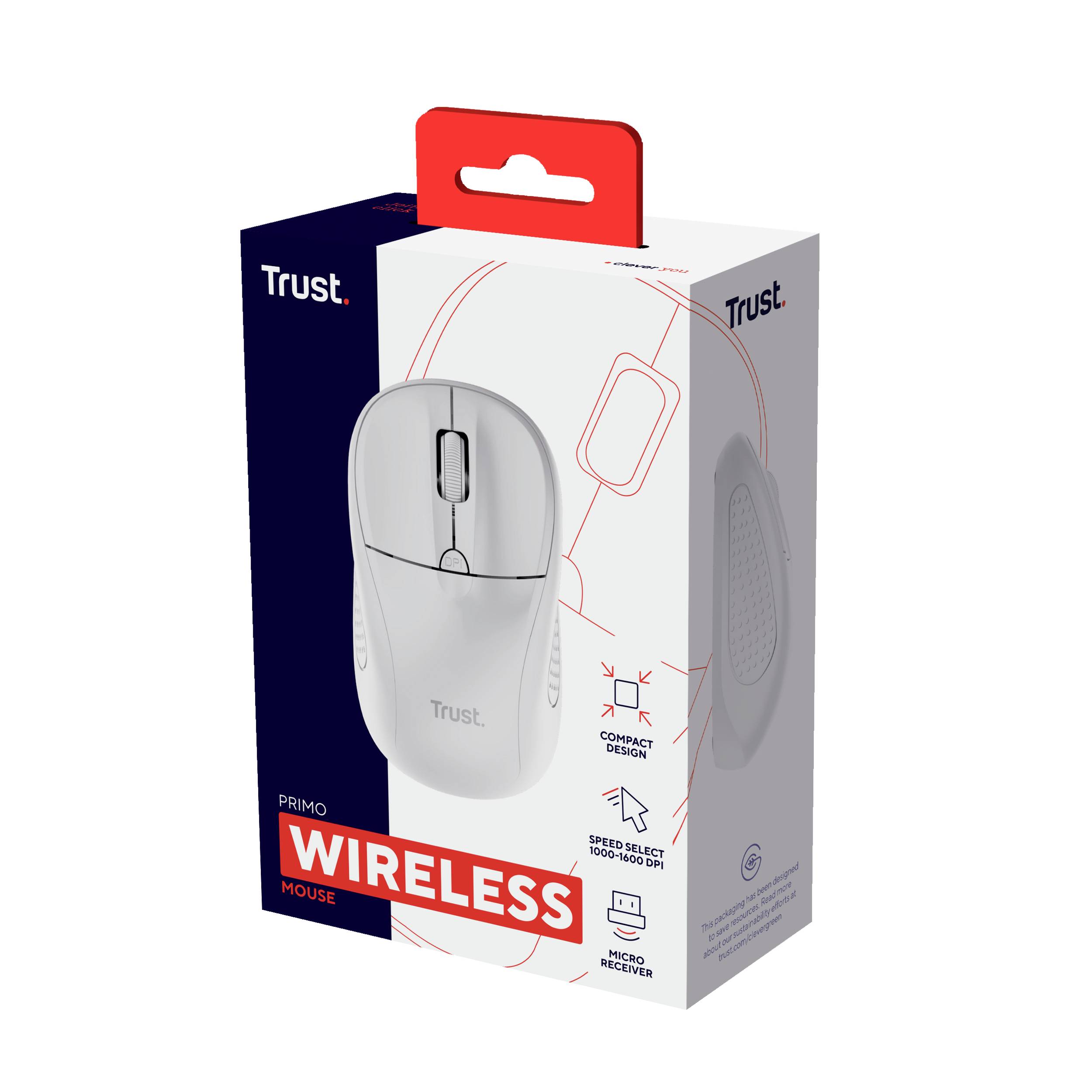 Trust Primo Funkmaus - Weiß Maus Kabellos Weiß