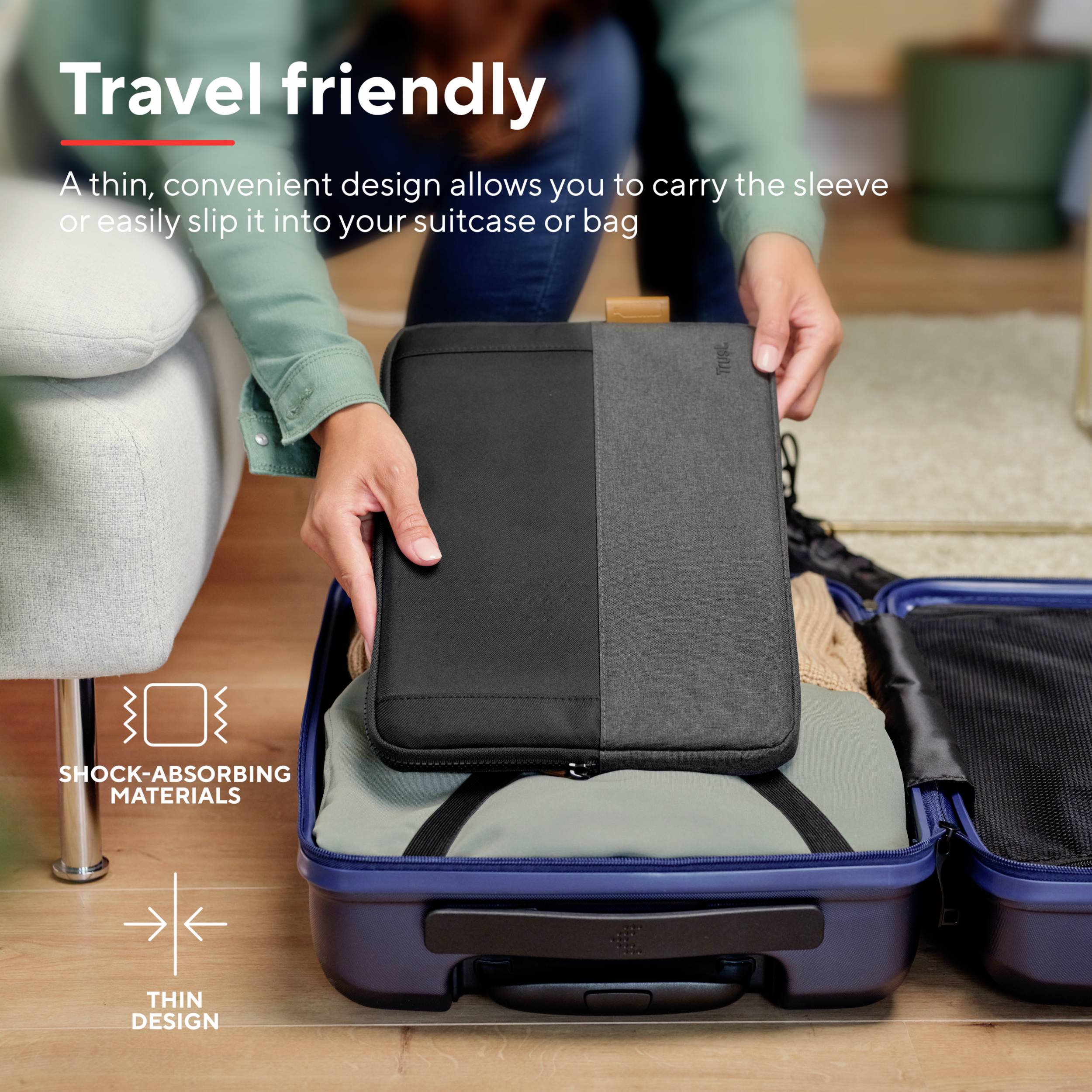 Trust Notebook Hülle LISBOA LAPTOP SLEEVE Passend für maximal: 33,8 cm (13,3") Blau