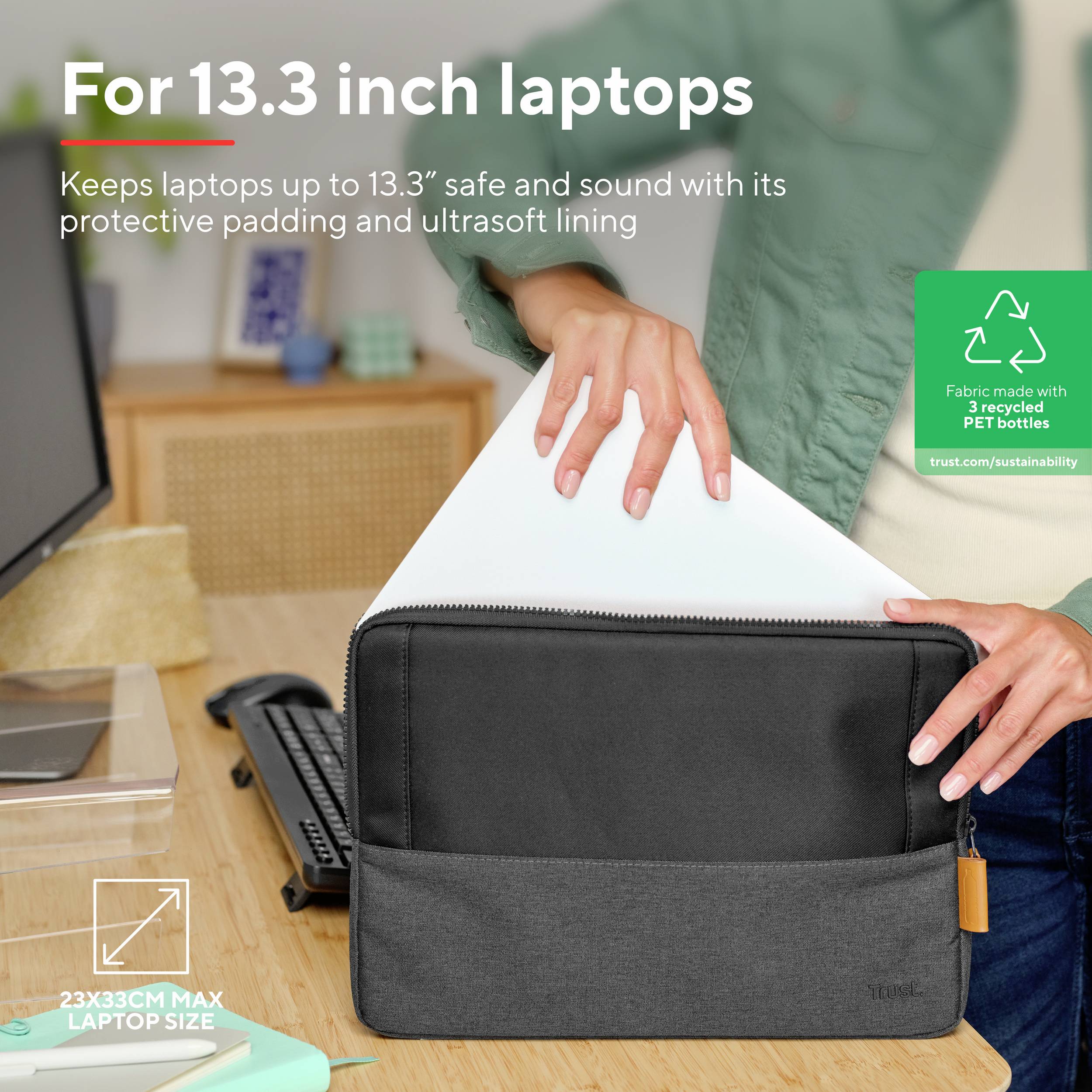 Trust Notebook Hülle LISBOA LAPTOP SLEEVE Passend für maximal: 33,8 cm (13,3") Blau