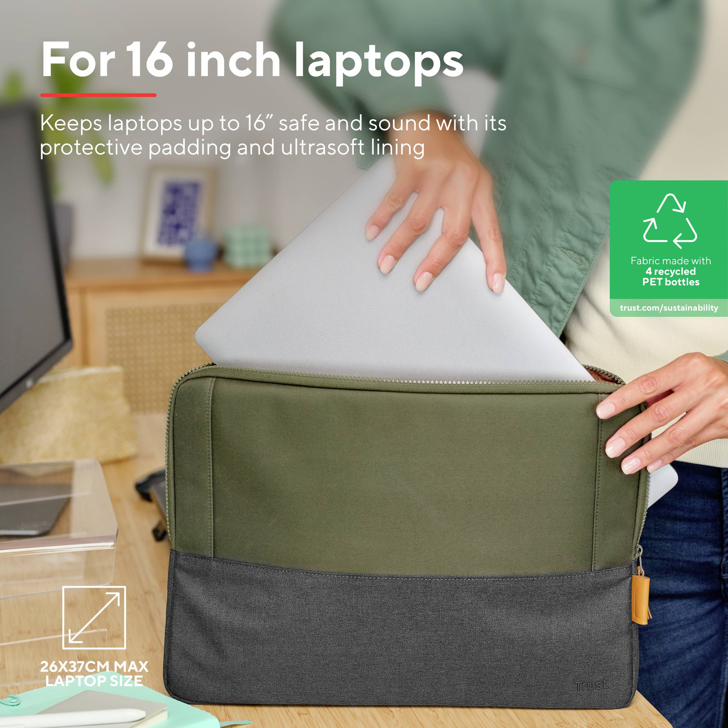 Trust Notebook Hülle LAPTOP SLEEVE - GREEN
