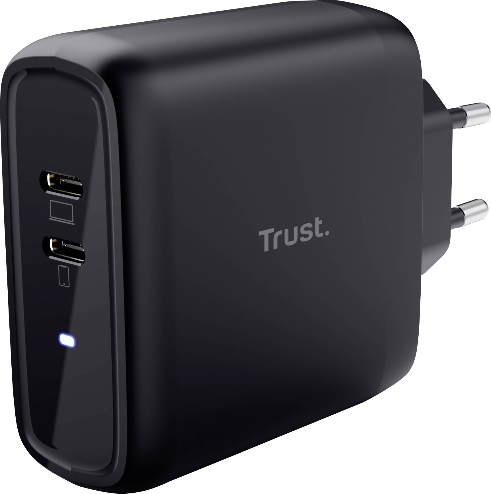 Trust MAXO 65W 2P USB-C CHARGER BLK Ladeadapter 65 W 2x USB-C® Schwarz Innenbereich