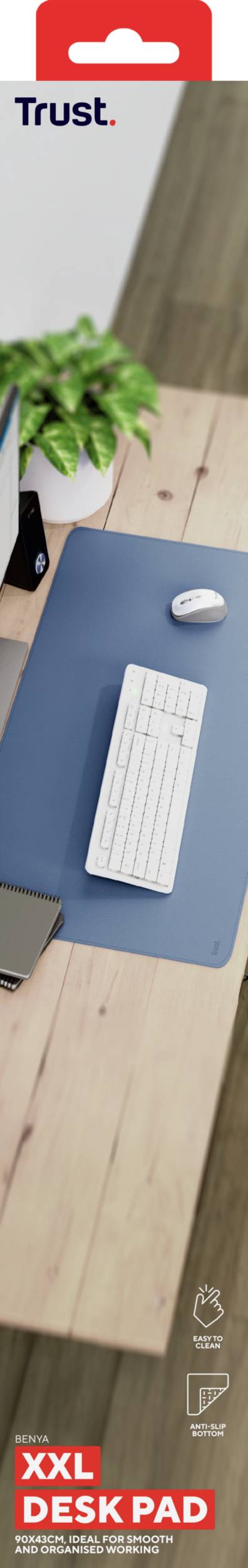 Trust BENYA XXL DESK PAD - BLUE Tastatur-/Mauspad Blau
