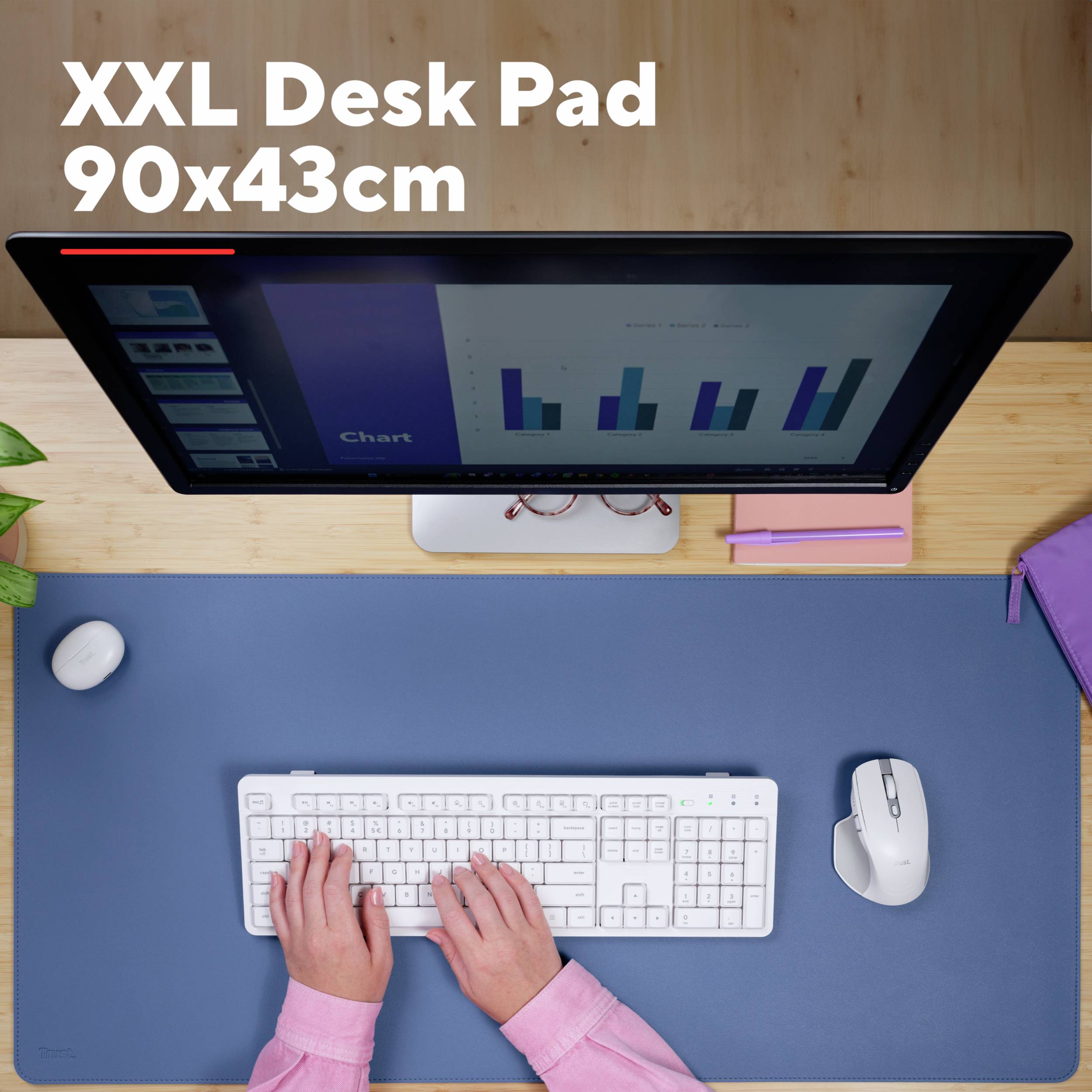 Trust BENYA XXL DESK PAD - BLUE Tastatur-/Mauspad Blau