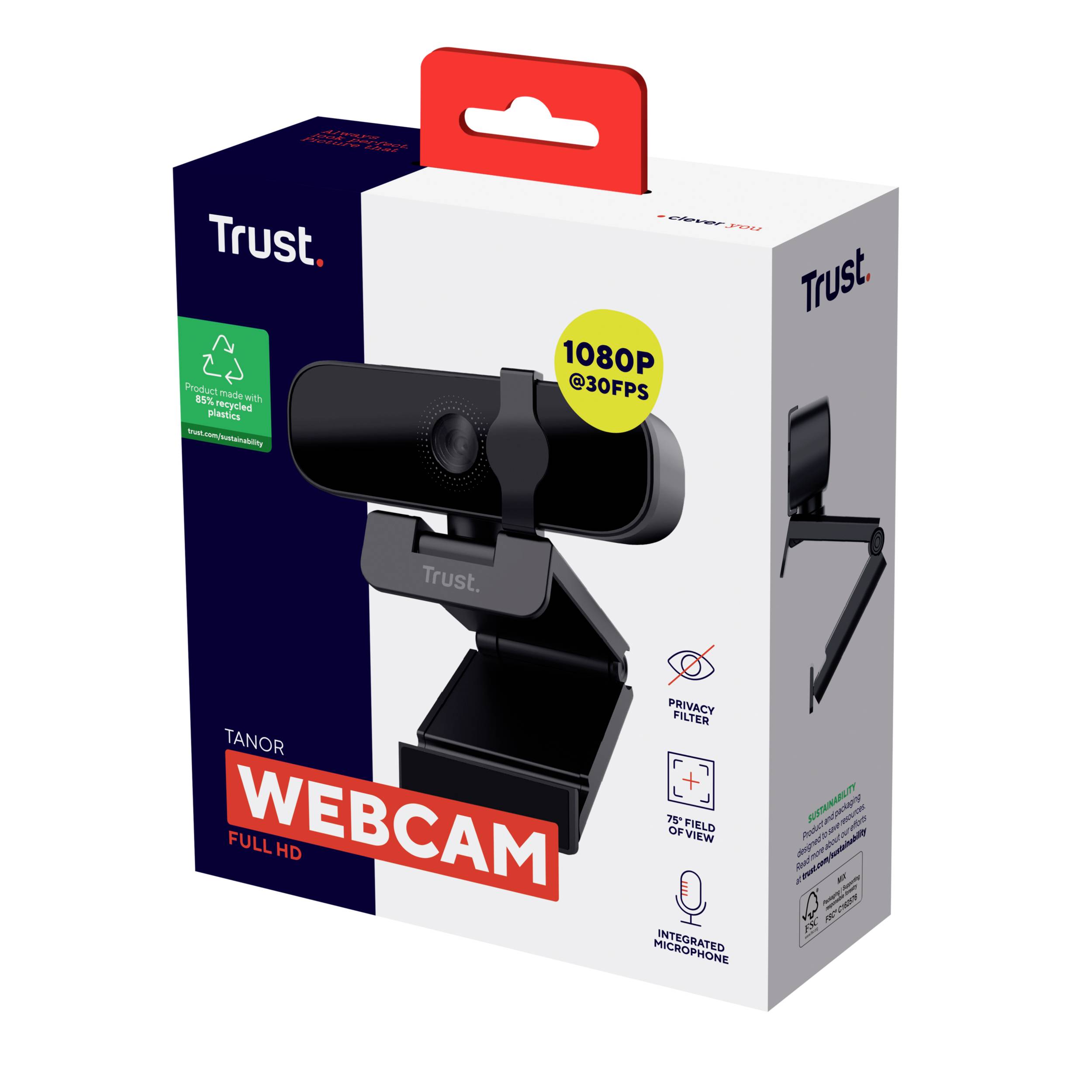 Trust TANOR FULL HD WEBCAM Full HD-Webcam