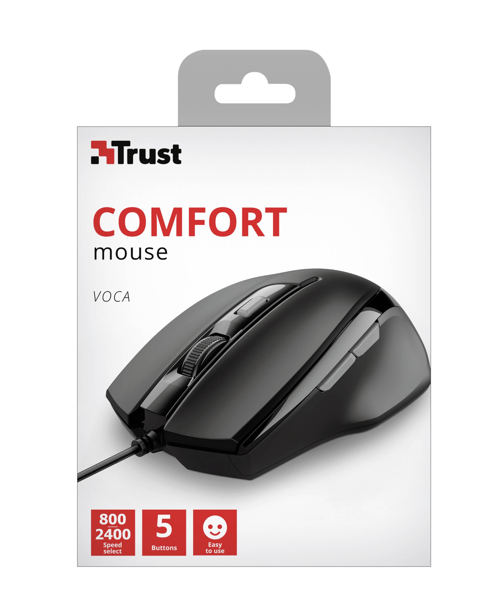 Trust Voca Maus USB Schwarz 2400 dpi
