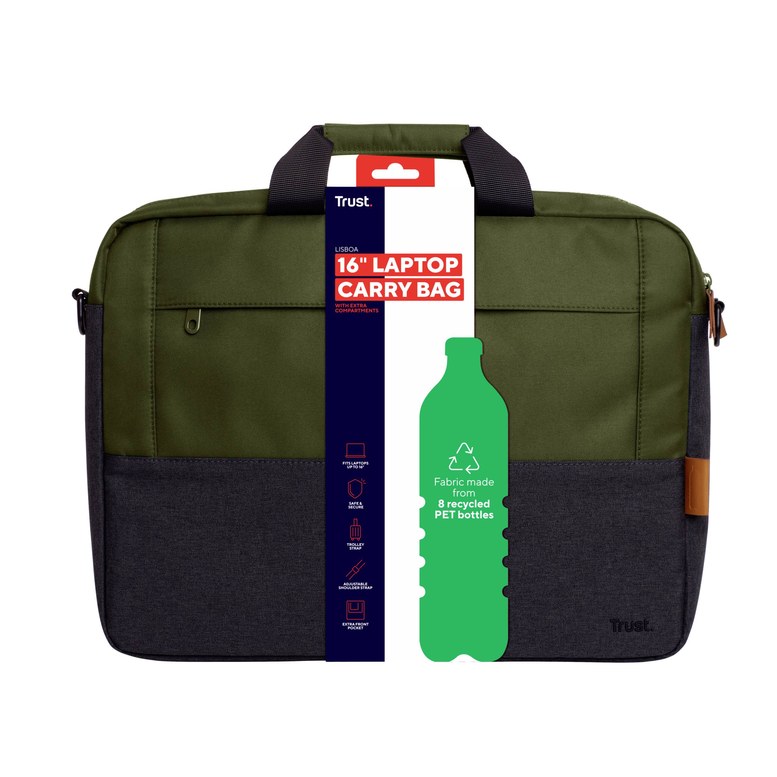 Trust Notebook Tasche LISBOA 16 LAPTOP BAG - GREEN