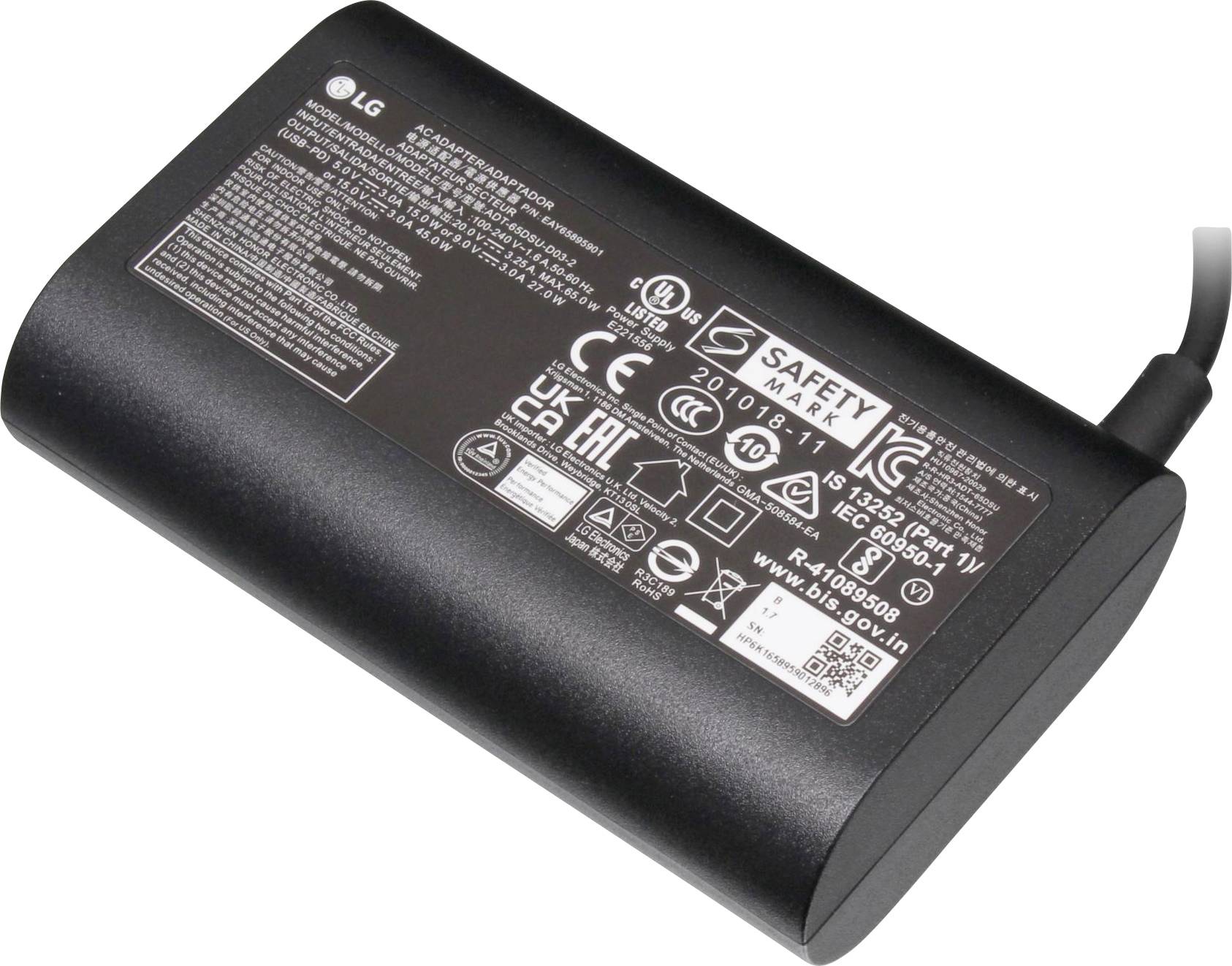 LG Electronics Netzteil EAY65895901 Notebook-Netzteil 65W 20V 3A