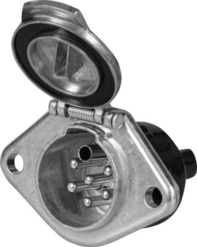 SecoRüt ES034 Anhänger-Steckdose [Klemmen - Stecker 7polig Typ S] Aluminium