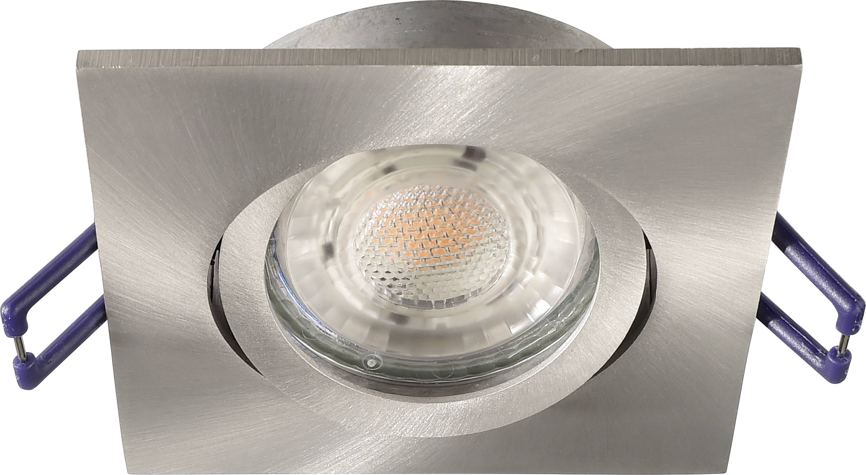 Deko Light Samsola, eckig, gebürstet, Silber 110046 Deckenstrahler Silber (gebürstet)