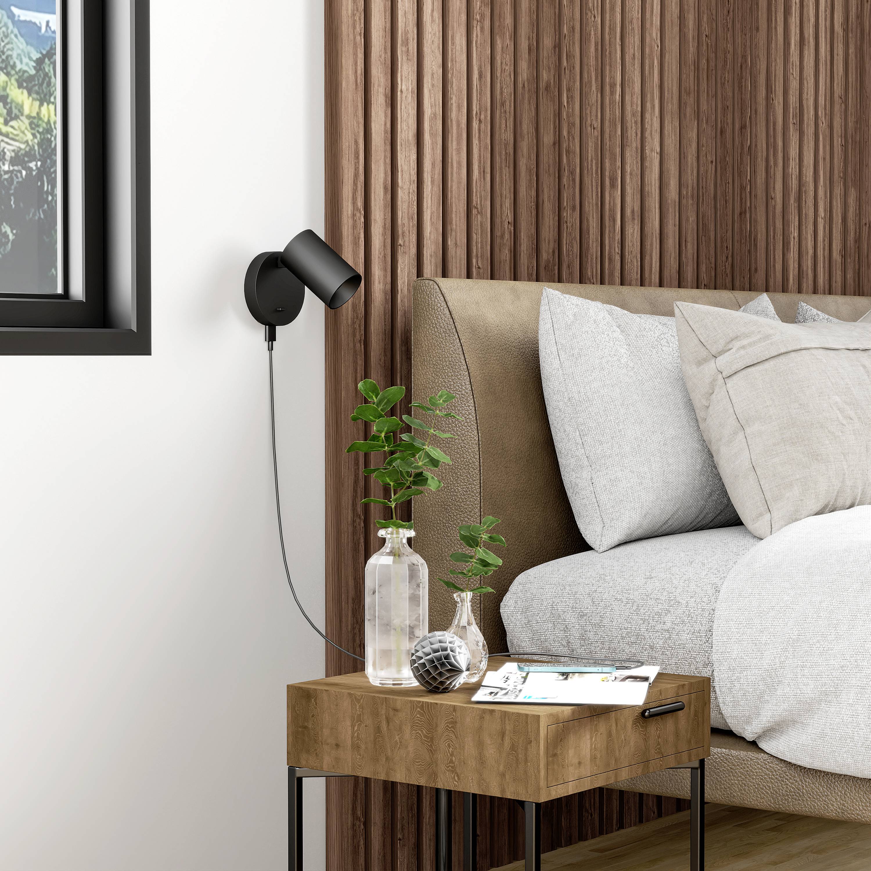 Deko Light Can Tilt rund USB, 1x 7,5W GU10, Schwarz 341336 Wandaufbauleuchte GU10 7.5W Schwarz