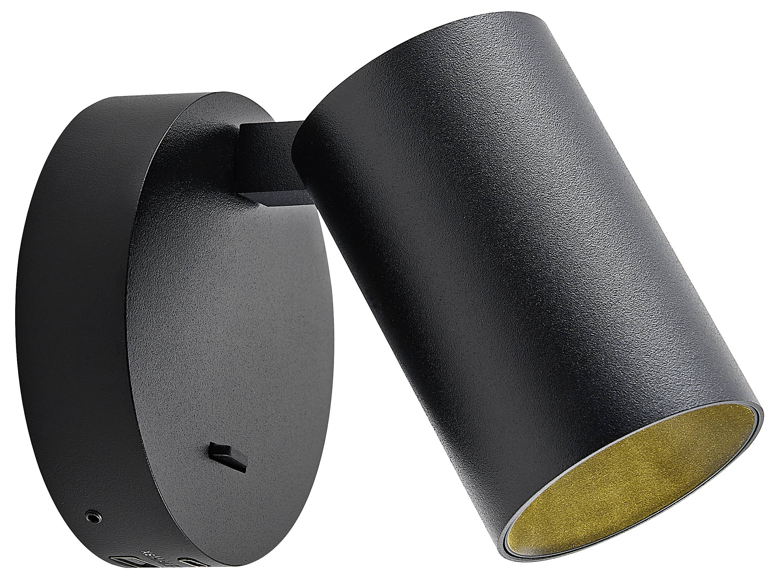 Deko Light Can Tilt rund USB, 1x 7,5W GU10, Schwarz 341336 Wandaufbauleuchte GU10 7.5W Schwarz