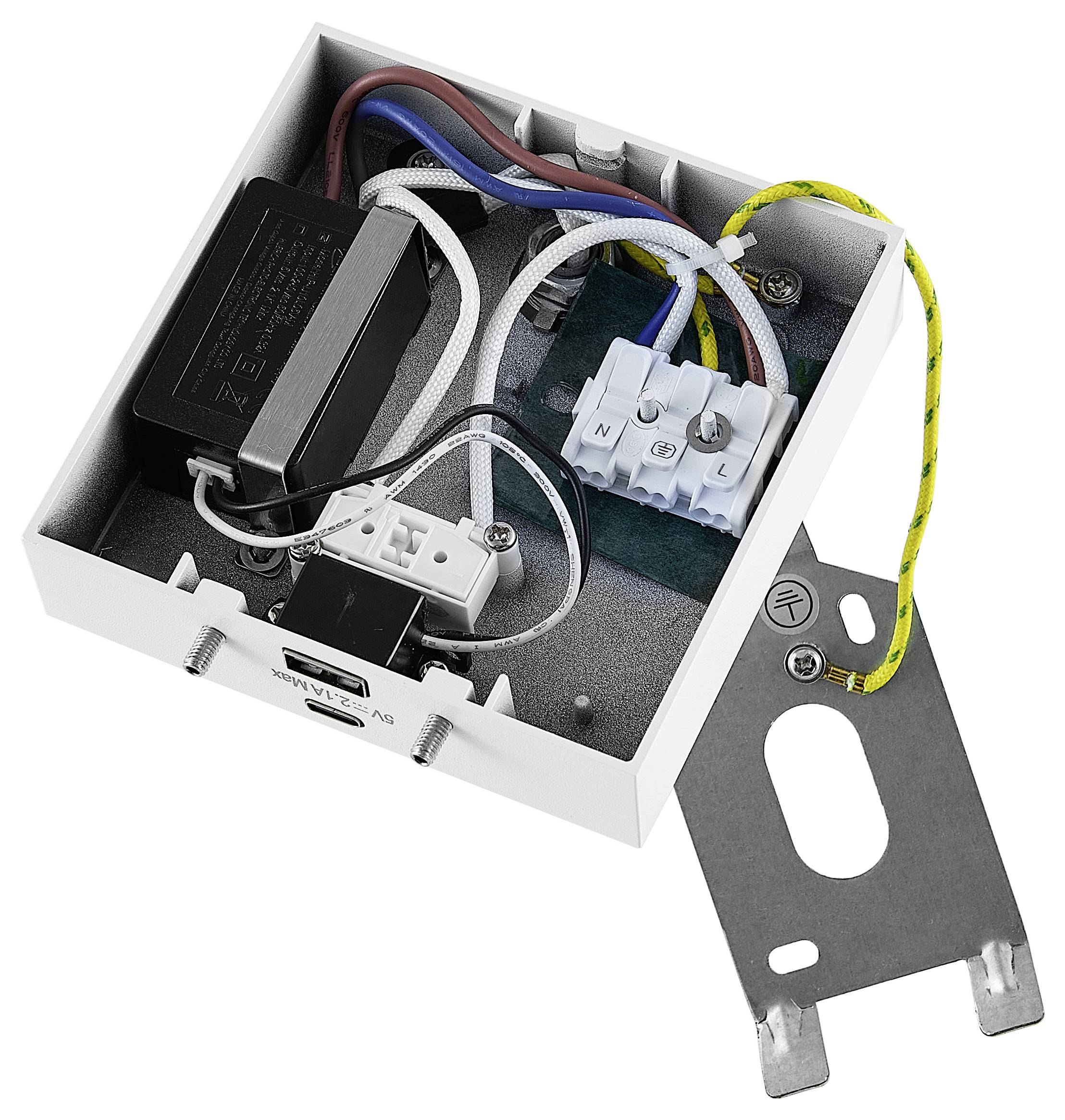 Deko Light Can Tilt eckig USB, 1x 7,5W GU10, Weiß 341339 Wandaufbauleuchte GU10 7.5W Weiß