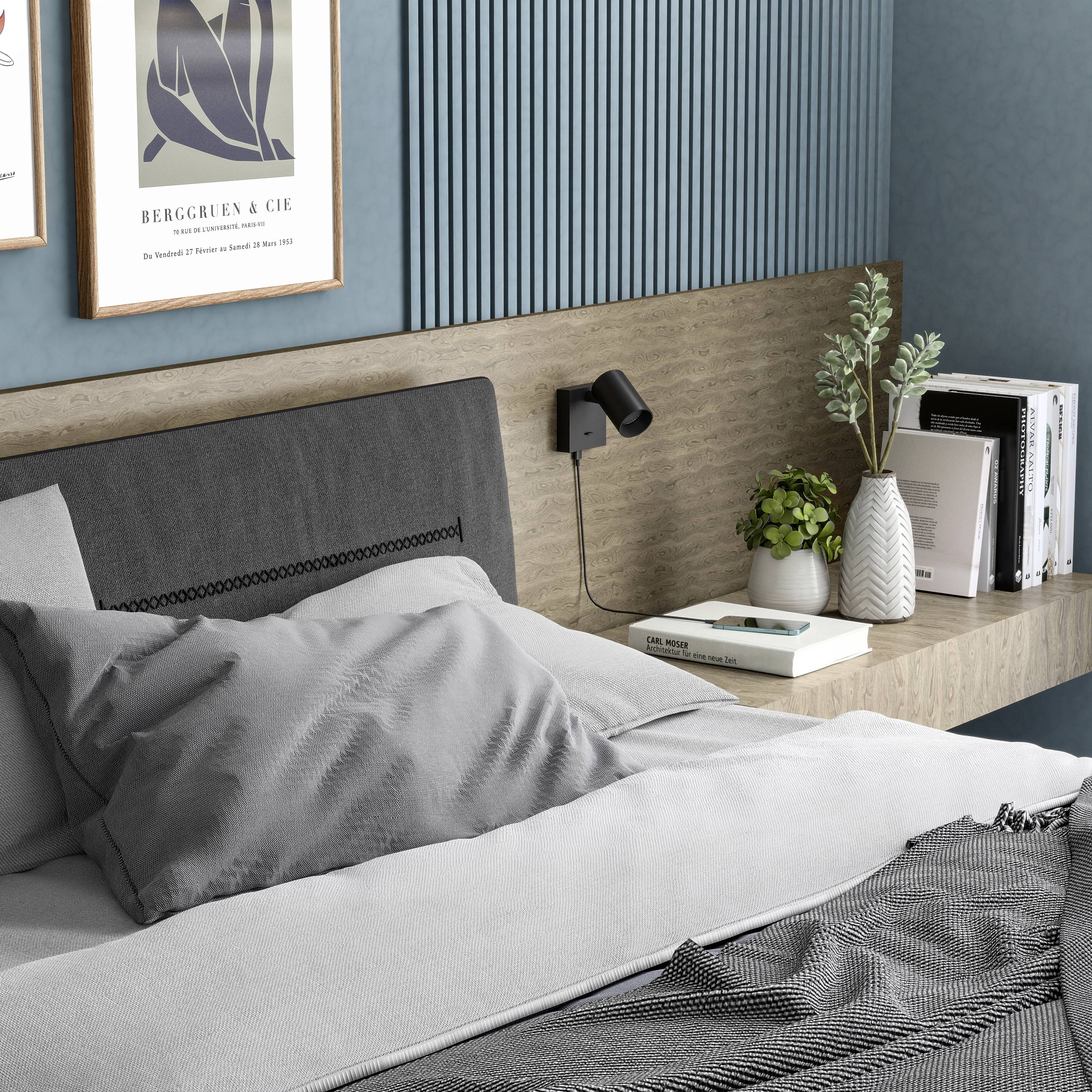 Deko Light Can Tilt eckig USB, 1x 7,5W GU10, Schwarz 341340 Wandaufbauleuchte GU10 7.5W Schwarz