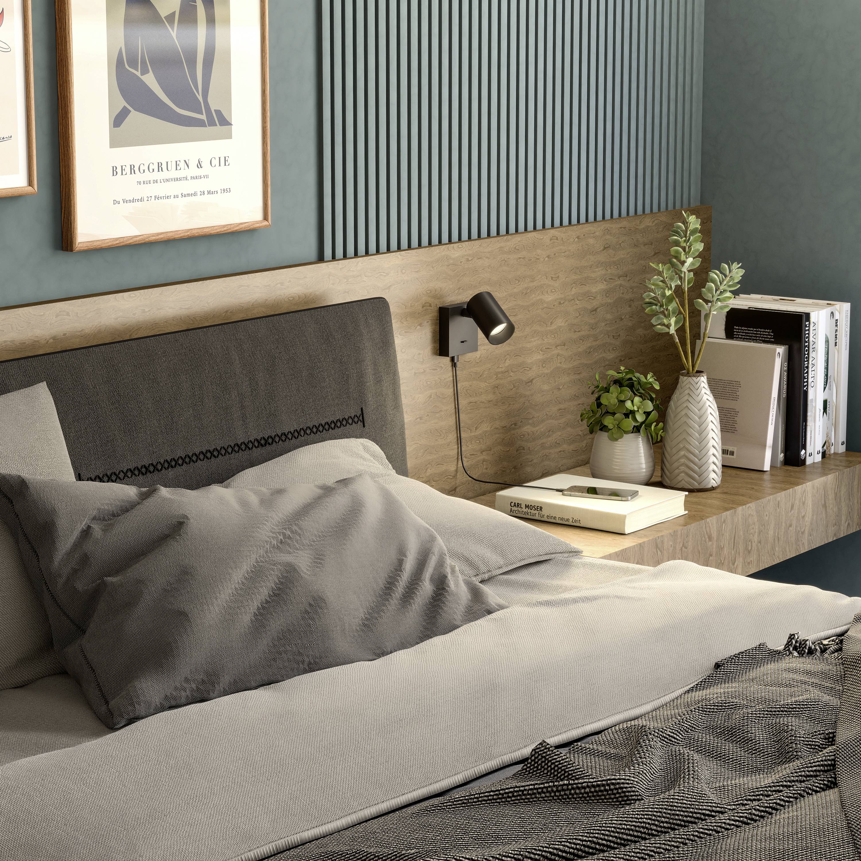 Deko Light Can Tilt eckig USB, 1x 7,5W GU10, Schwarz 341340 Wandaufbauleuchte GU10 7.5W Schwarz