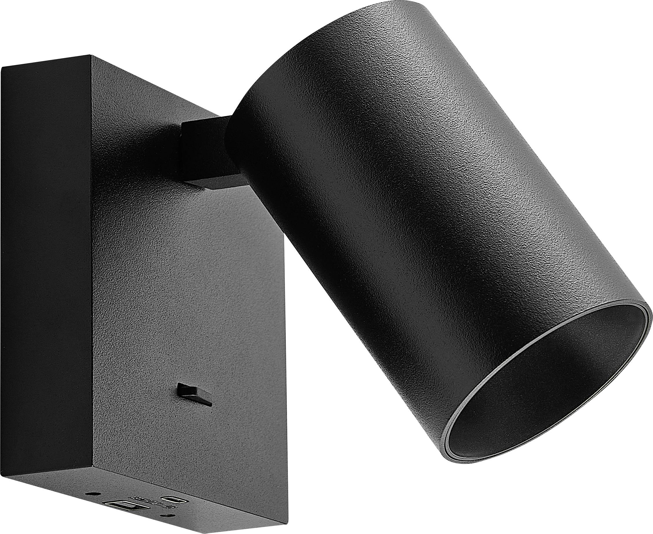 Deko Light Can Tilt eckig USB, 1x 7,5W GU10, Schwarz 341340 Wandaufbauleuchte GU10 7.5W Schwarz