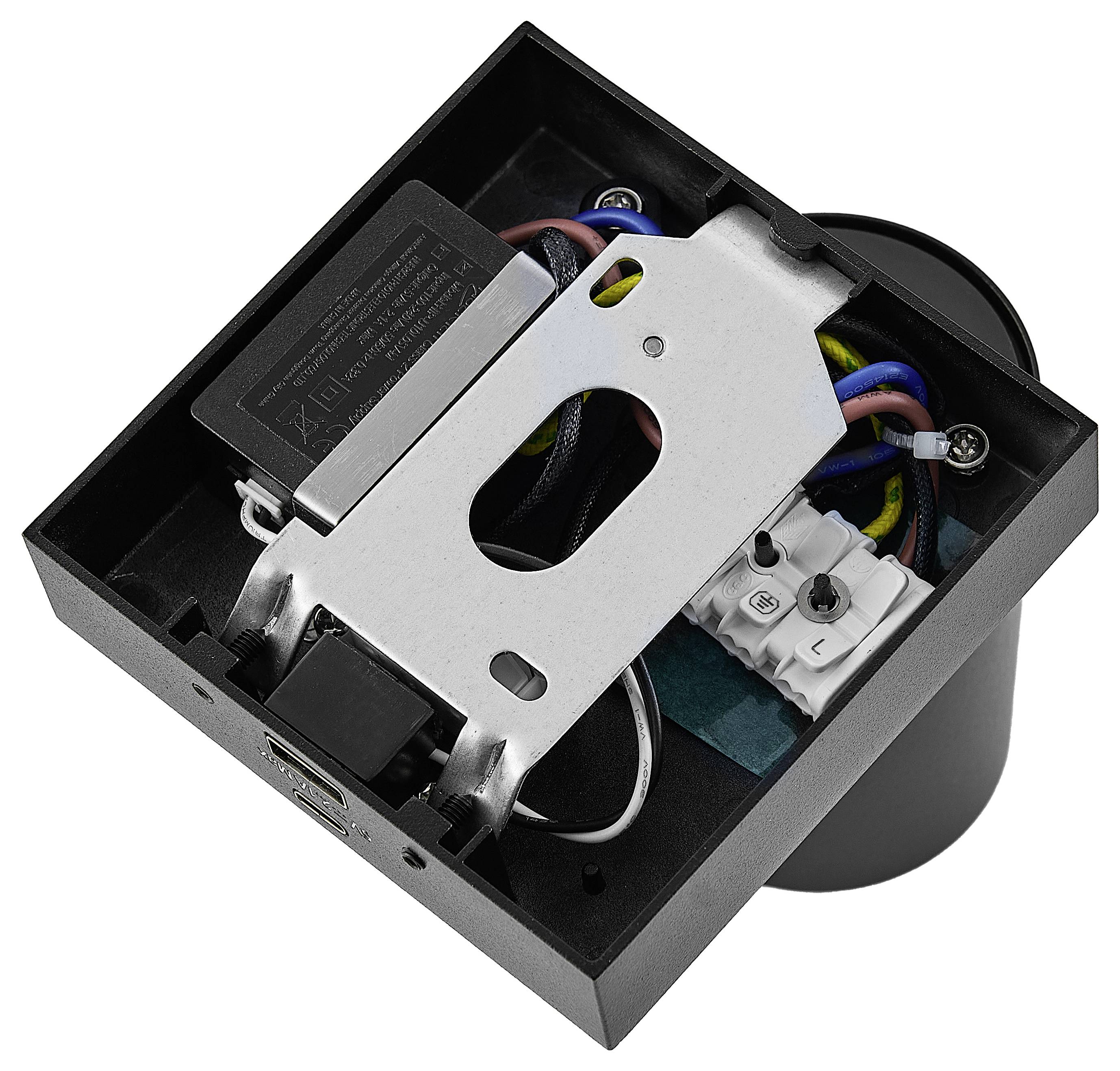 Deko Light Can Tilt eckig USB, 1x 7,5W GU10, Schwarz 341340 Wandaufbauleuchte GU10 7.5W Schwarz