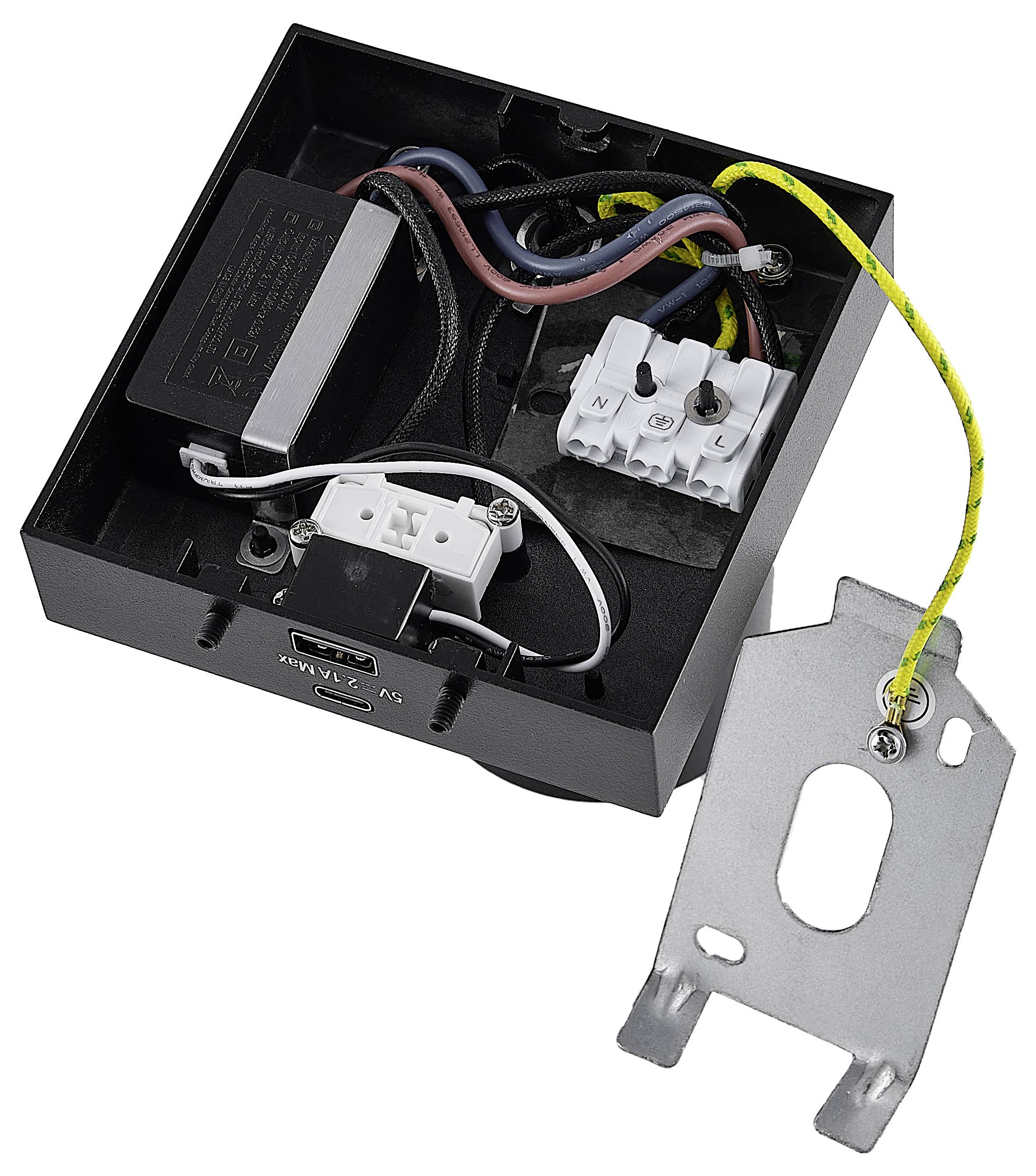 Deko Light Can Tilt eckig USB, 1x 7,5W GU10, Schwarz 341340 Wandaufbauleuchte GU10 7.5W Schwarz