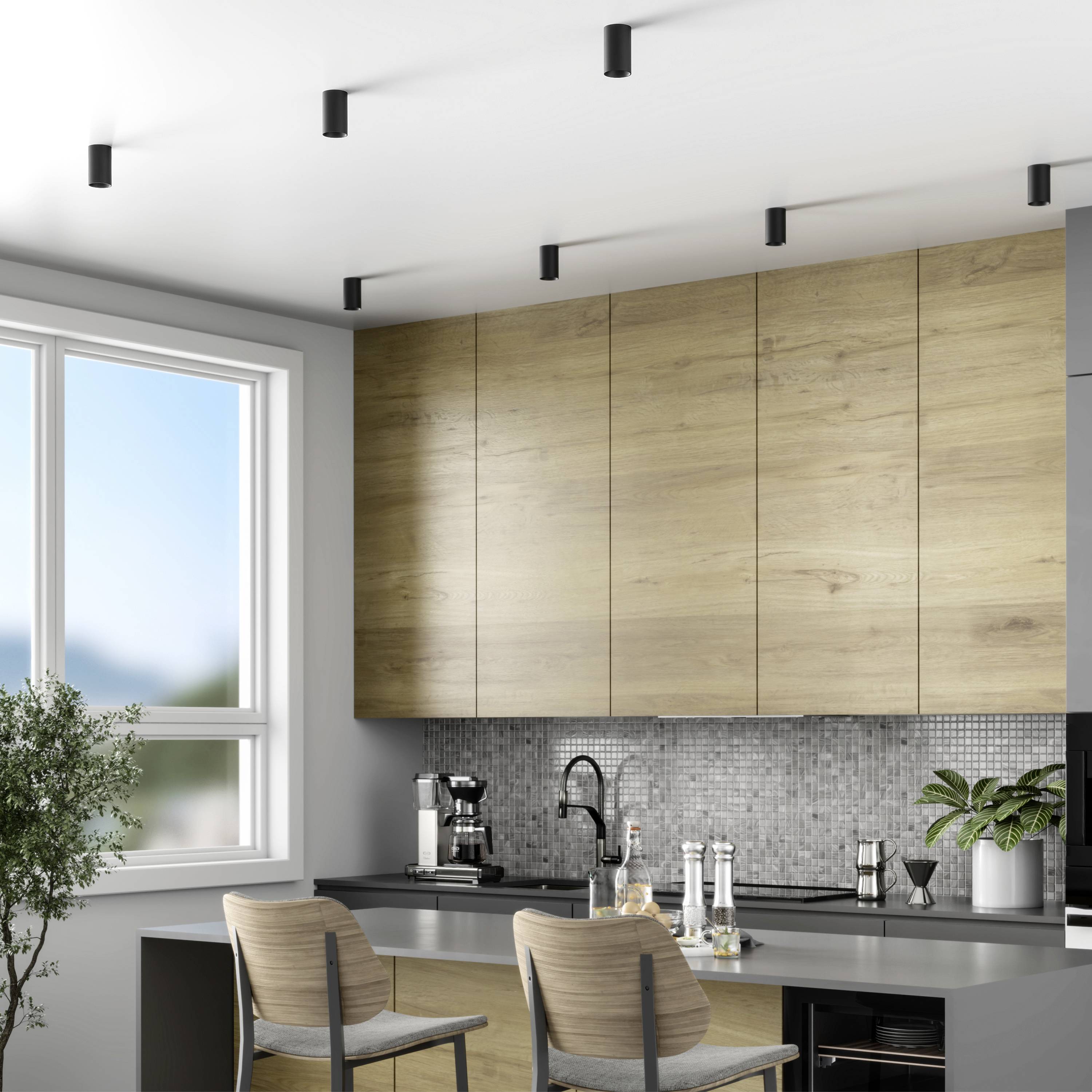 Deko Light 348242 Can IP20, 1x 7,5W GU10, Schwarz Deckenaufbauleuchte GU10 7.5W Schwarz