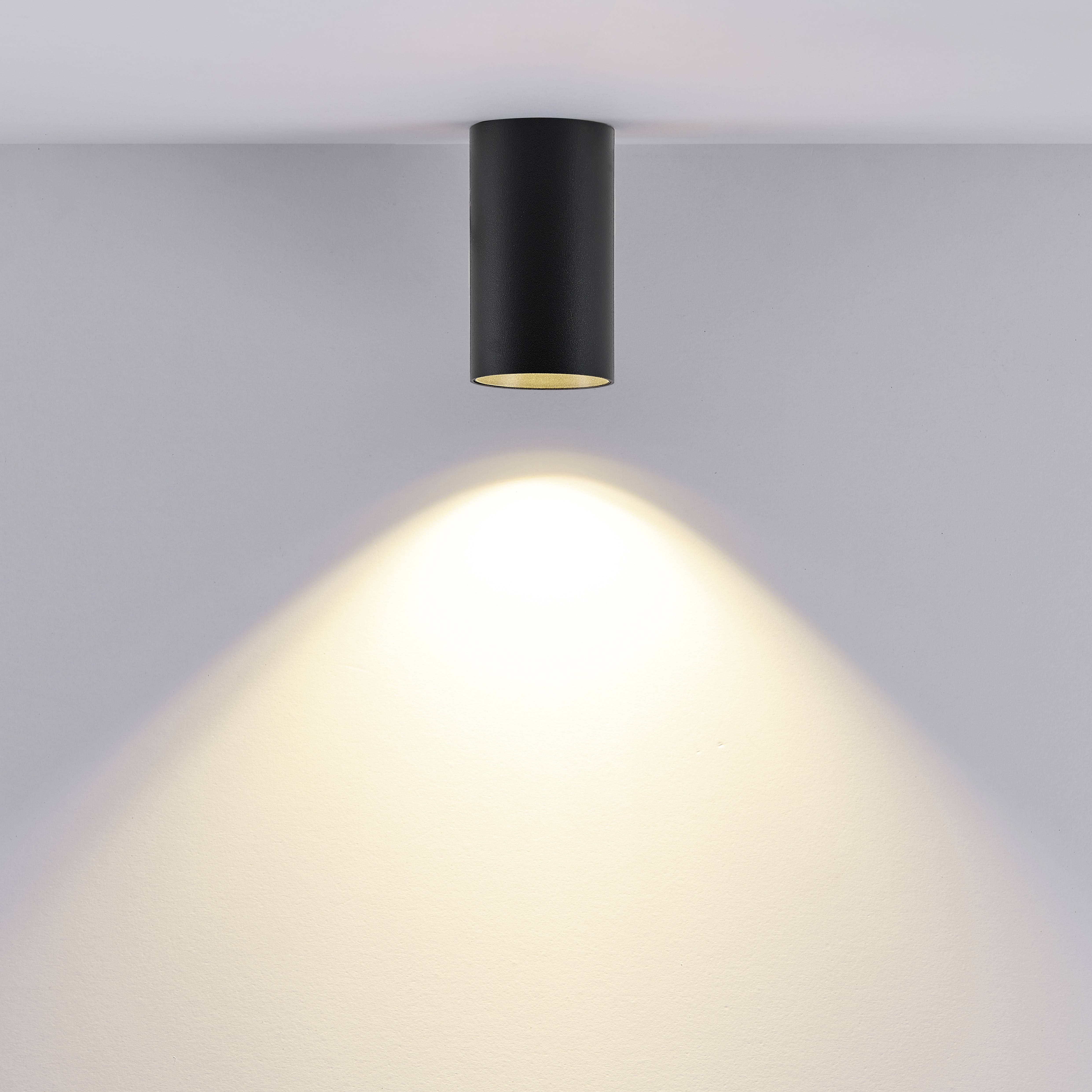 Deko Light 348242 Can IP20, 1x 7,5W GU10, Schwarz Deckenaufbauleuchte GU10 7.5W Schwarz