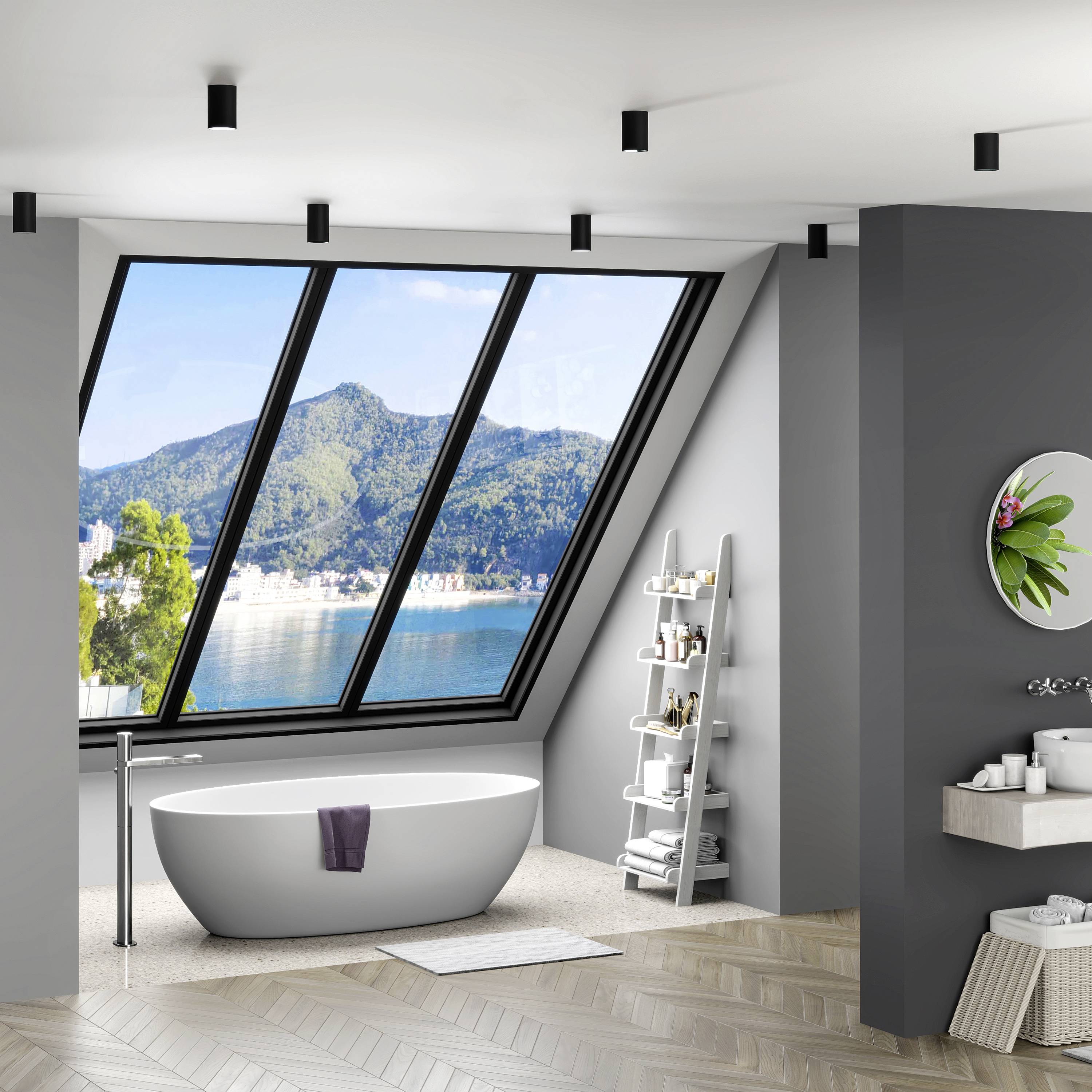 Deko Light 348244 Can IP44, 1x 7,5W GU10, Schwarz Deckenaufbauleuchte GU10 7.5W Schwarz