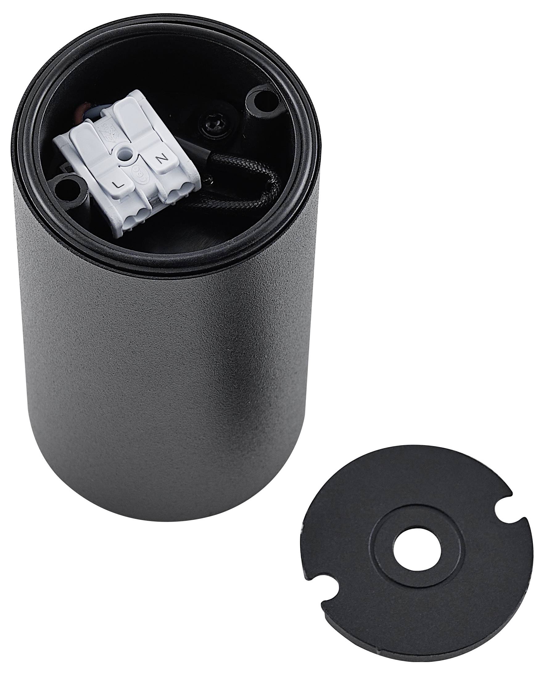 Deko Light 348244 Can IP44, 1x 7,5W GU10, Schwarz Deckenaufbauleuchte GU10 7.5W Schwarz