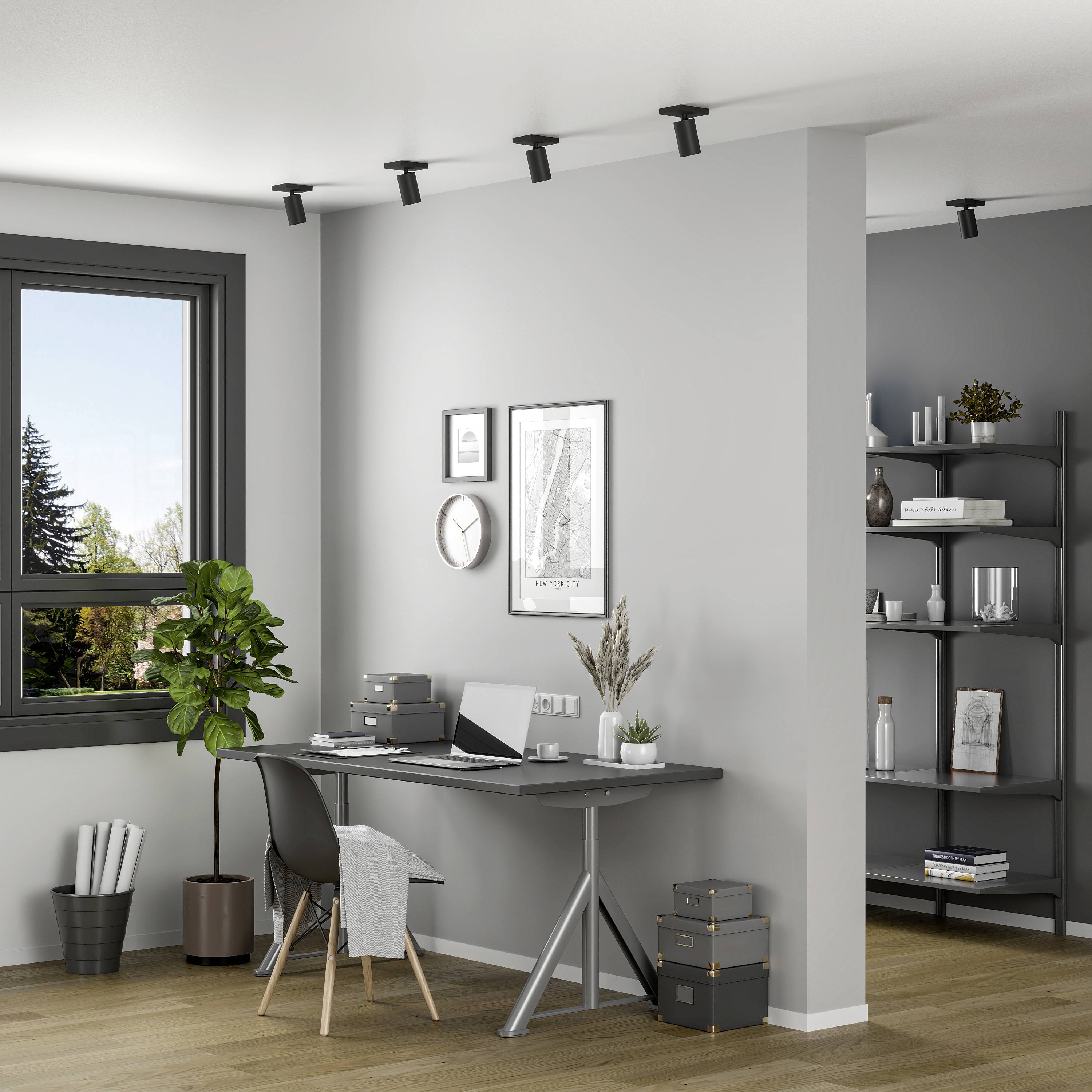 Deko Light 348246 Can Tilt eckig, 1x 7,5W GU10, Schwarz Deckenaufbauleuchte GU10 7.5W Schwarz