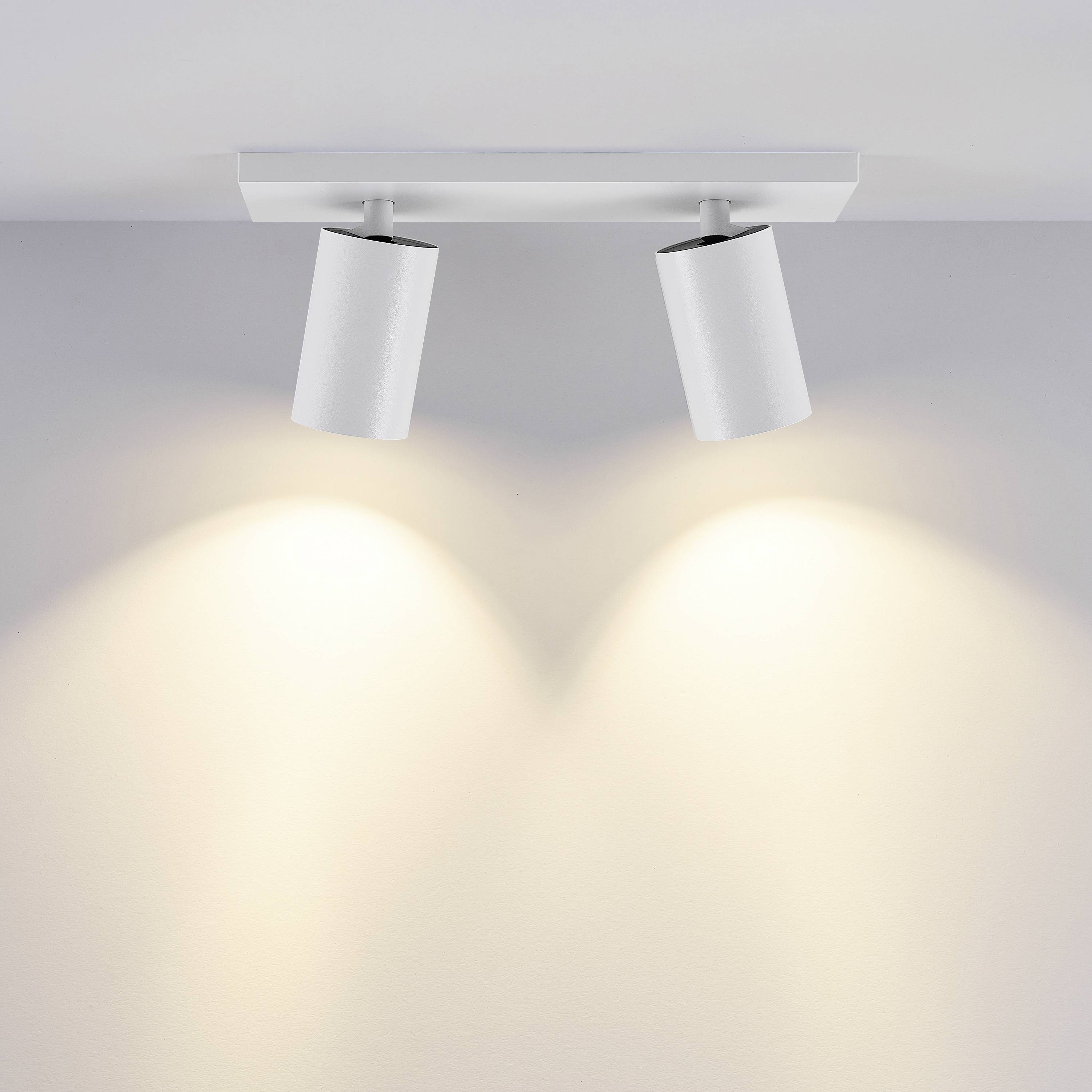 Deko Light 348247 Can Tilt eckig, 2x 7,5W GU10, Weiß Deckenaufbauleuchte GU10 7.5W Weiß