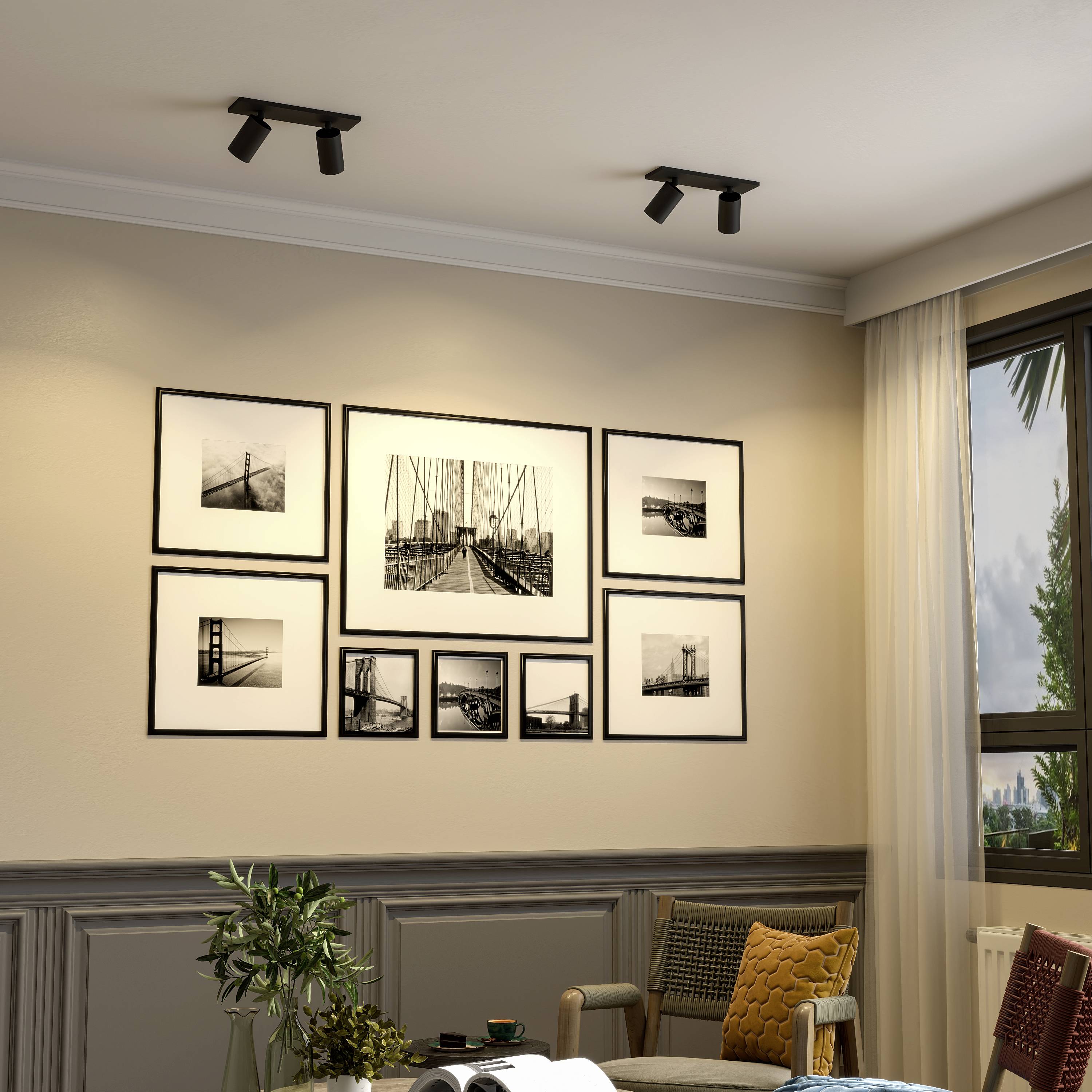 Deko Light 348248 Can Tilt eckig, 2x 7,5W GU10, Schwarz Deckenaufbauleuchte GU10 7.5W Schwarz