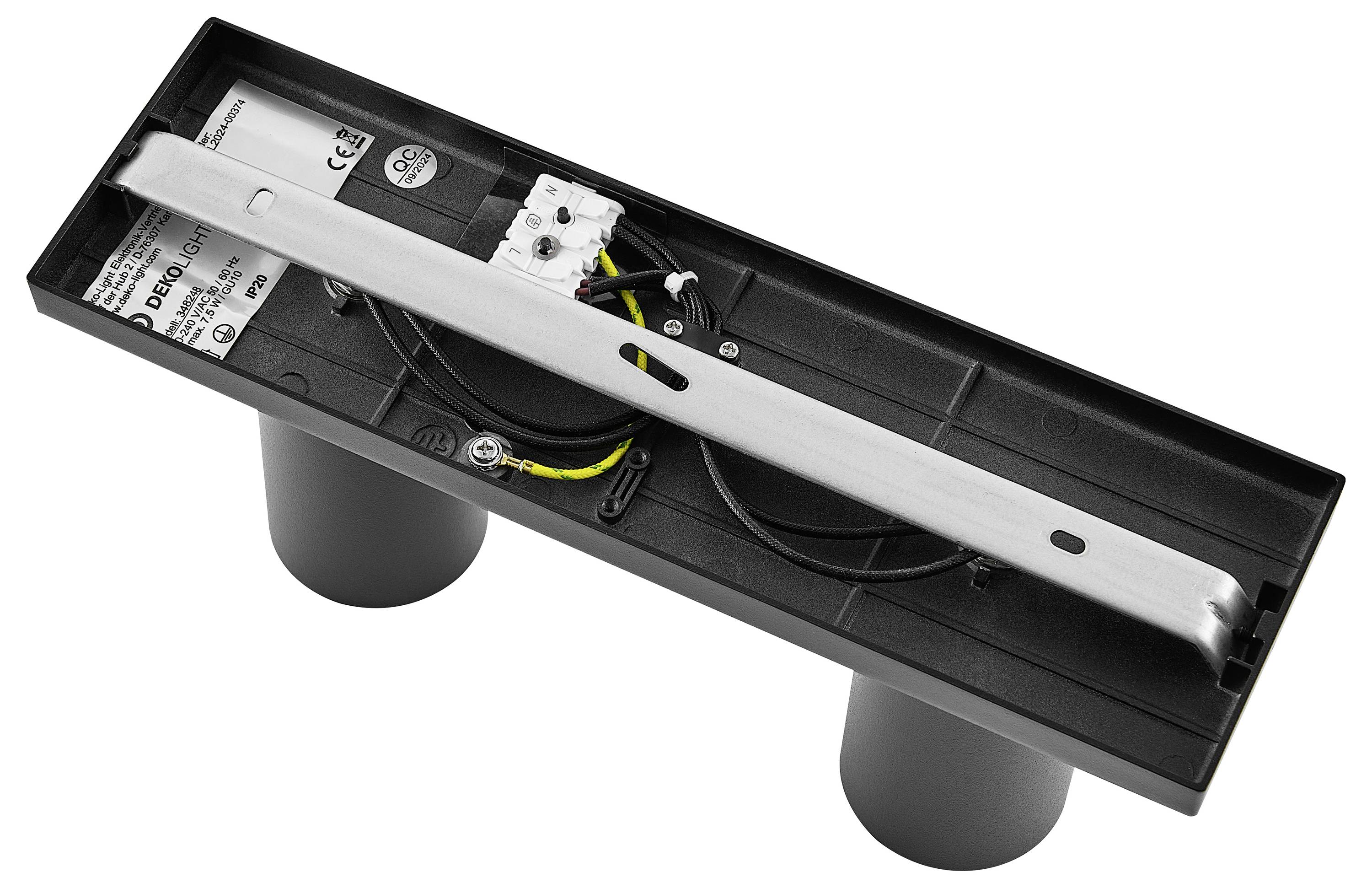 Deko Light 348248 Can Tilt eckig, 2x 7,5W GU10, Schwarz Deckenaufbauleuchte GU10 7.5W Schwarz