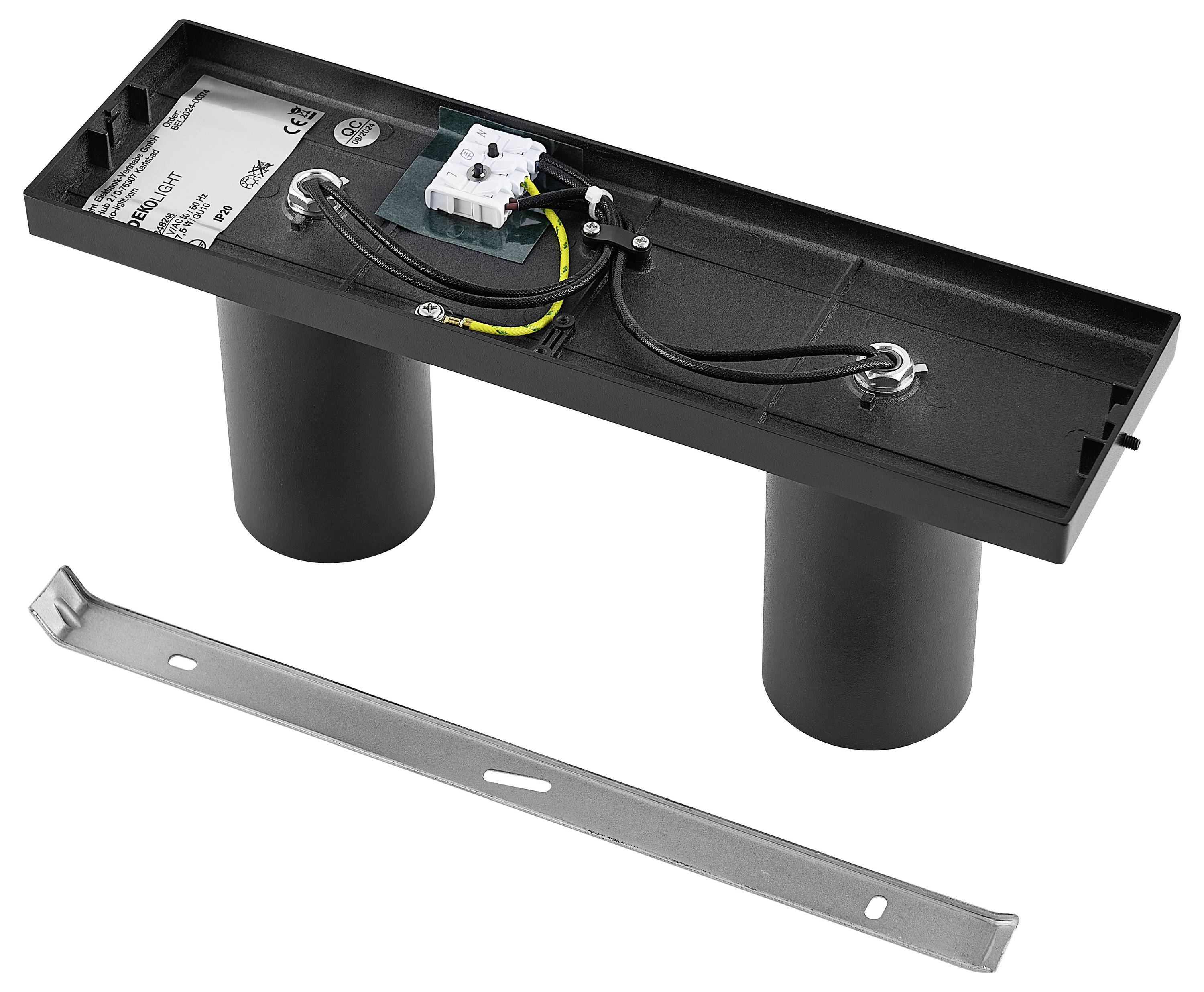 Deko Light 348248 Can Tilt eckig, 2x 7,5W GU10, Schwarz Deckenaufbauleuchte GU10 7.5W Schwarz