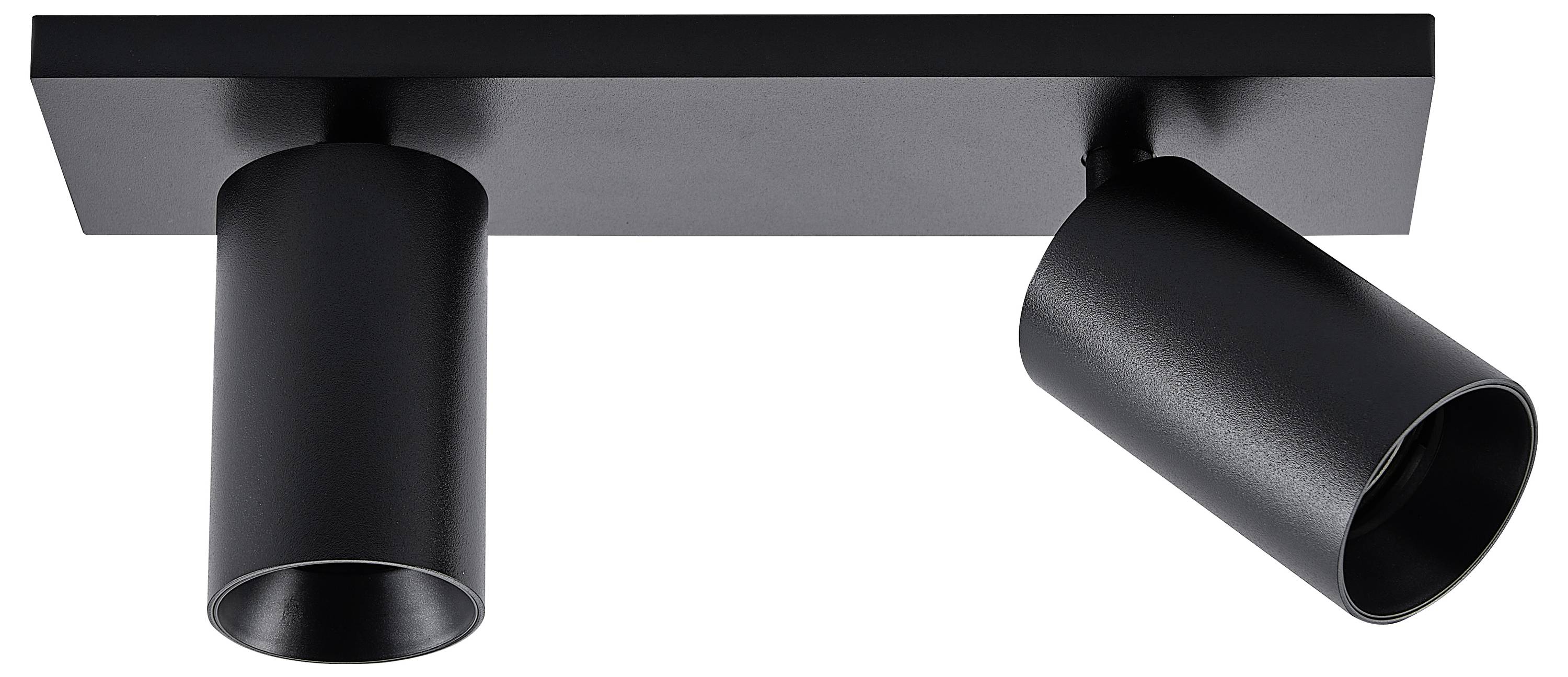 Deko Light 348248 Can Tilt eckig, 2x 7,5W GU10, Schwarz Deckenaufbauleuchte GU10 7.5W Schwarz