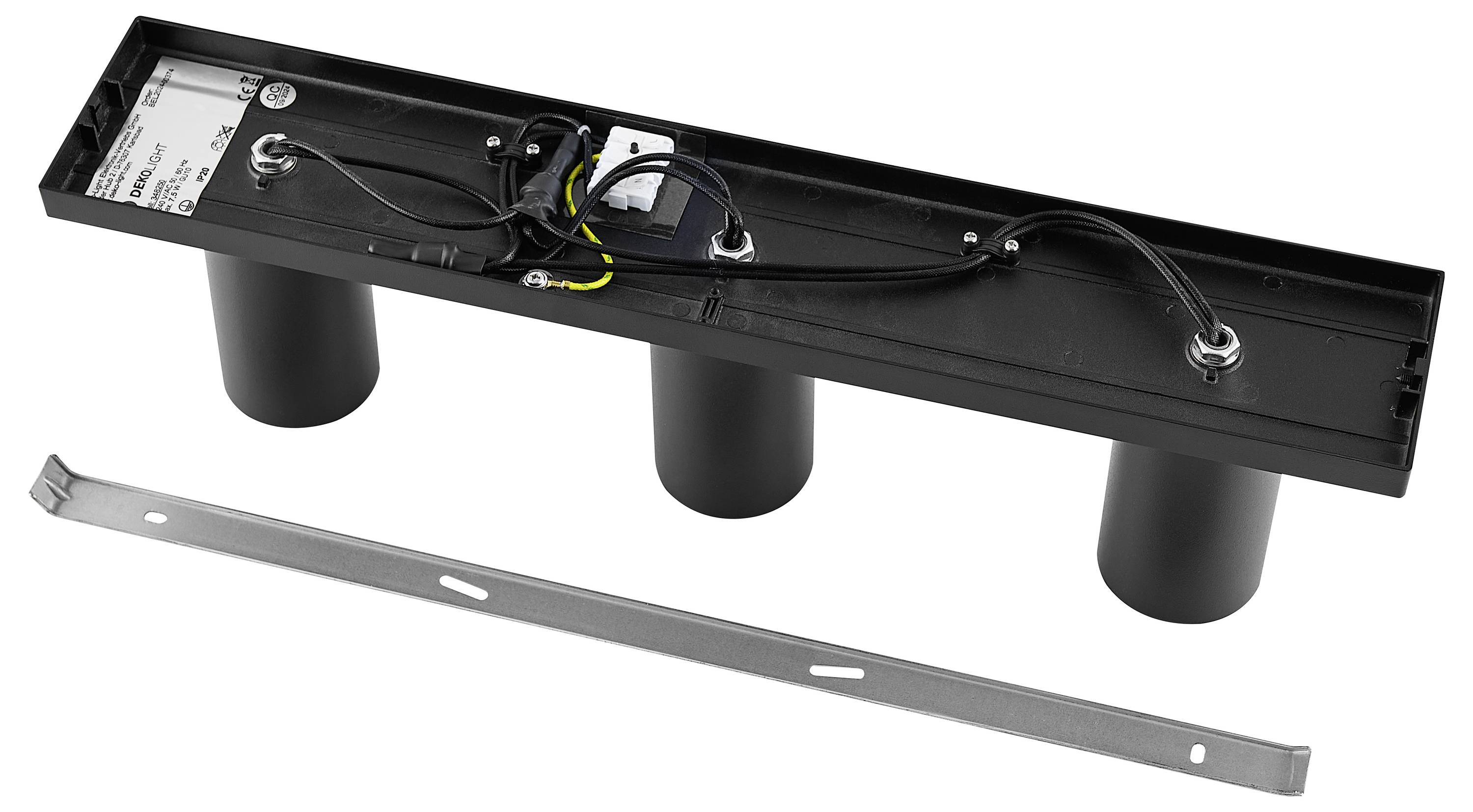 Deko Light 348250 Can Tilt eckig, 3x 7,5W GU10, Schwarz Deckenaufbauleuchte GU10 7.5W Schwarz