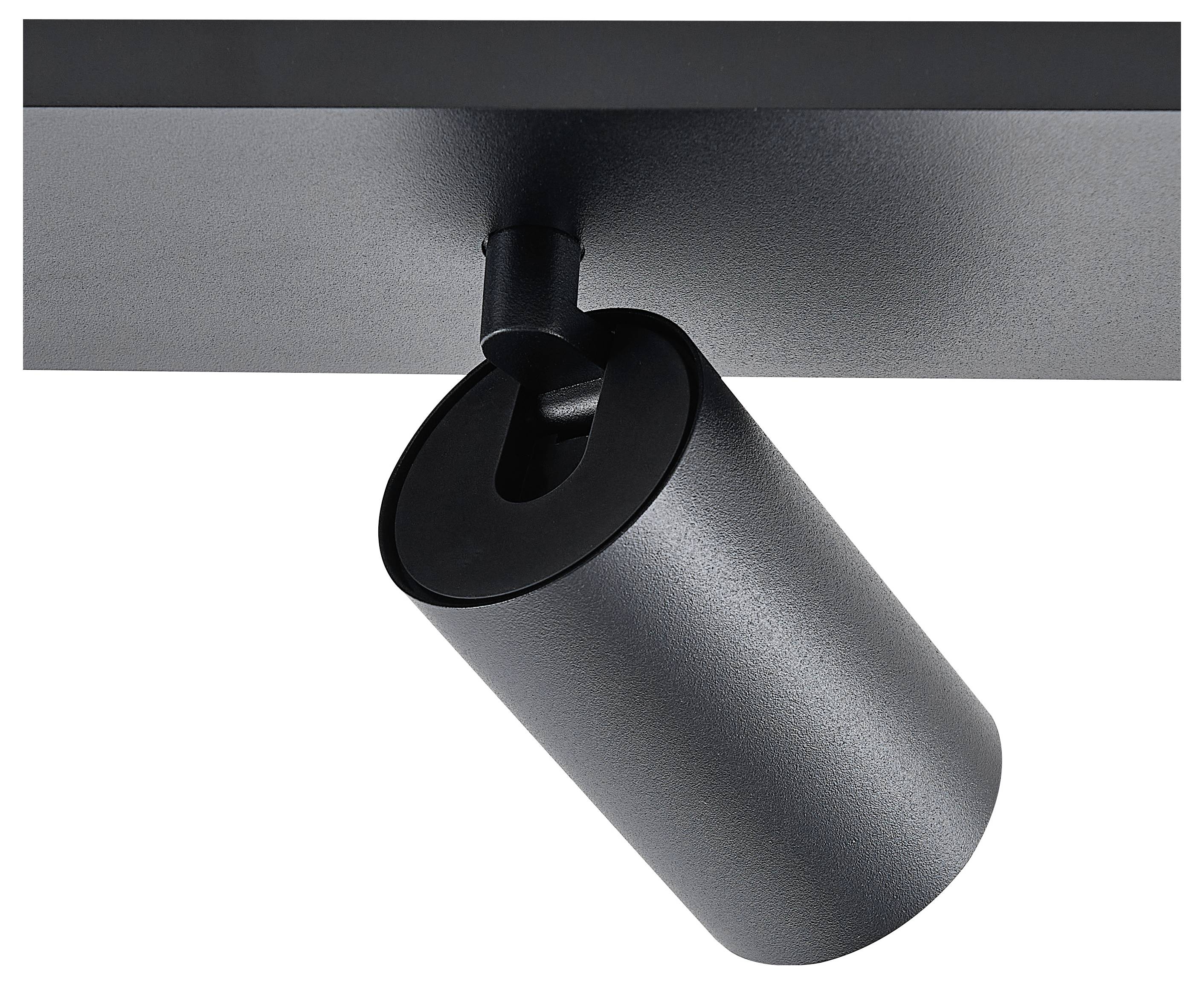 Deko Light 348250 Can Tilt eckig, 3x 7,5W GU10, Schwarz Deckenaufbauleuchte GU10 7.5W Schwarz