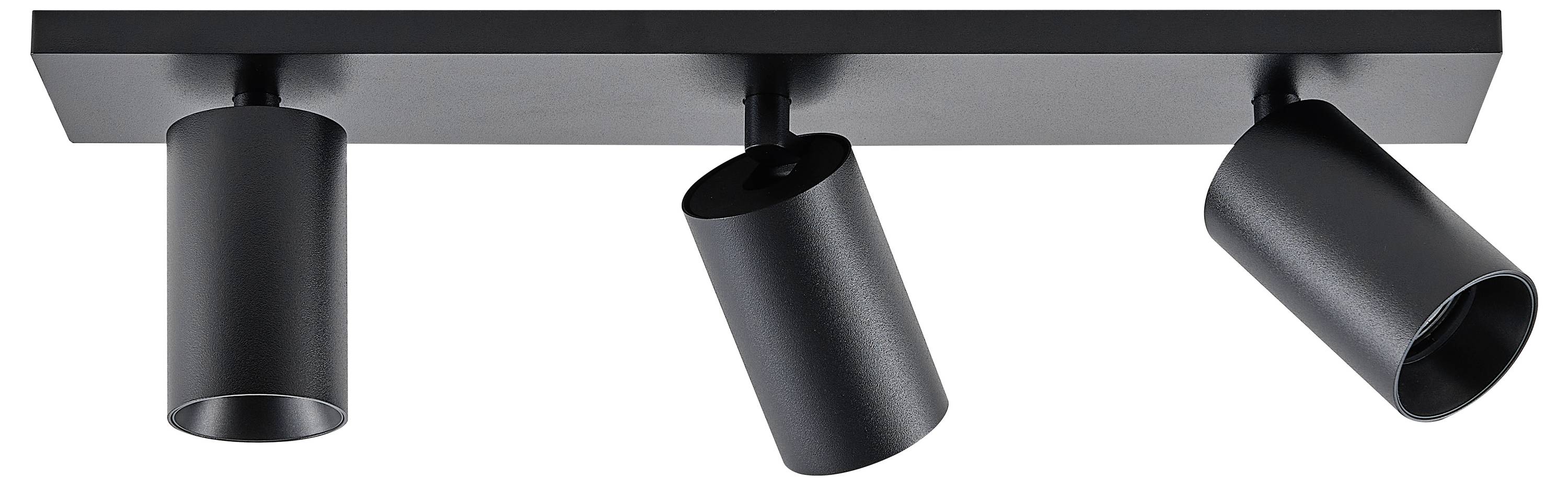 Deko Light 348250 Can Tilt eckig, 3x 7,5W GU10, Schwarz Deckenaufbauleuchte GU10 7.5W Schwarz