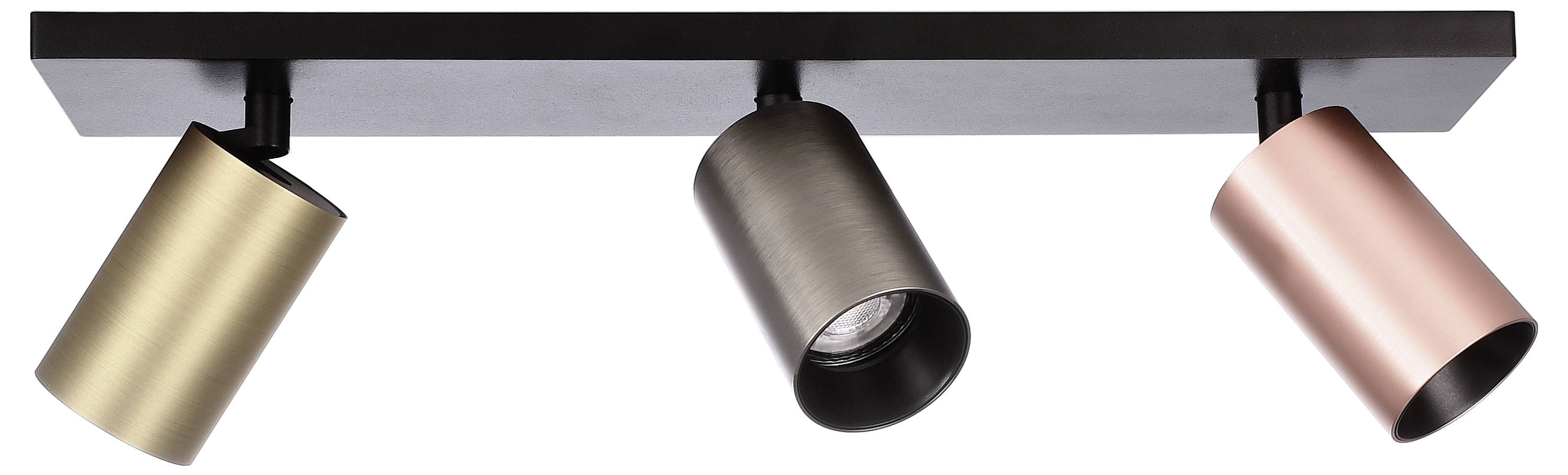 Deko Light 348250 Can Tilt eckig, 3x 7,5W GU10, Schwarz Deckenaufbauleuchte GU10 7.5W Schwarz