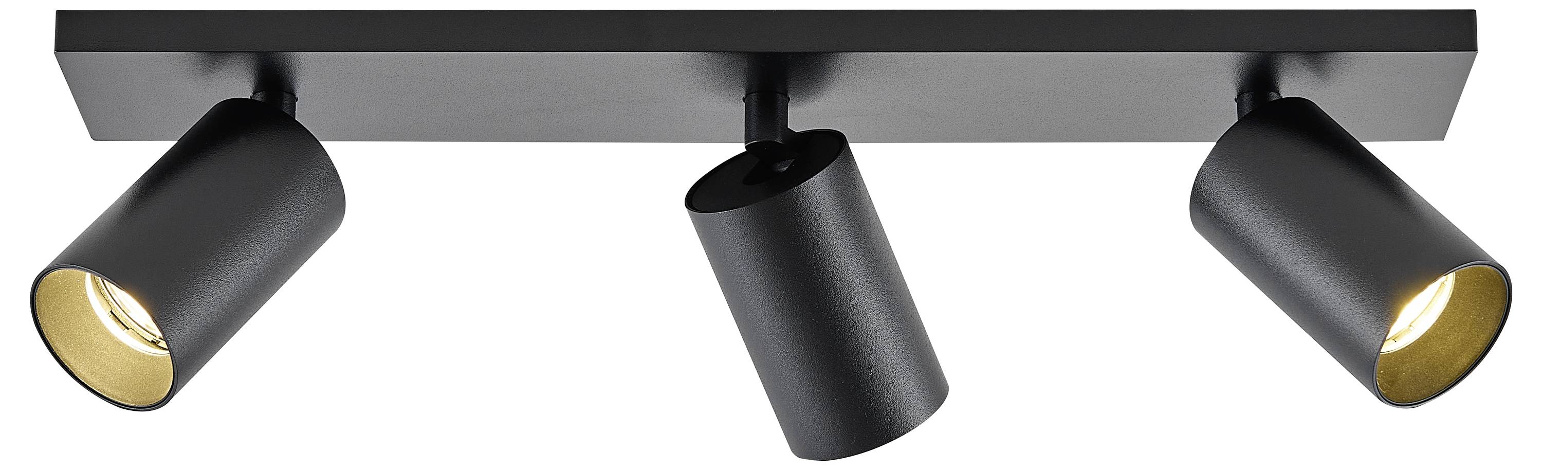 Deko Light 348250 Can Tilt eckig, 3x 7,5W GU10, Schwarz Deckenaufbauleuchte GU10 7.5W Schwarz