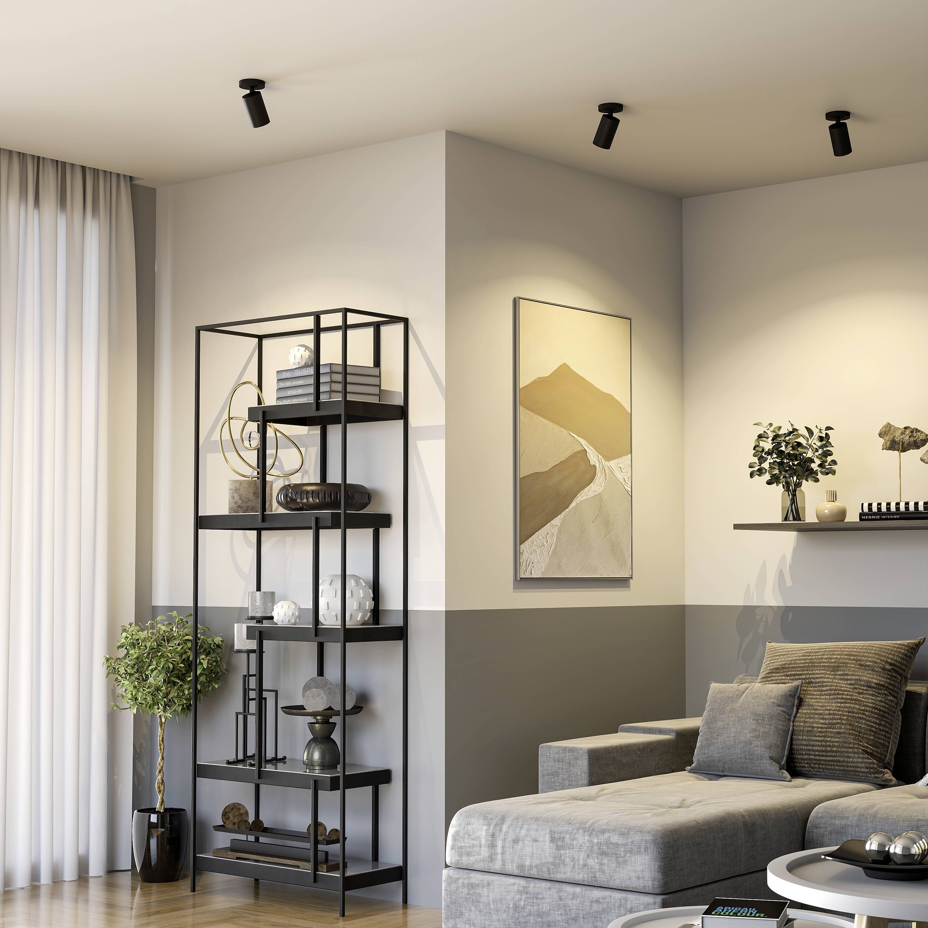 Deko Light 348252 Can Tilt rund, 1x 7,5W GU10, Schwarz Deckenaufbauleuchte GU10 7.5W Schwarz