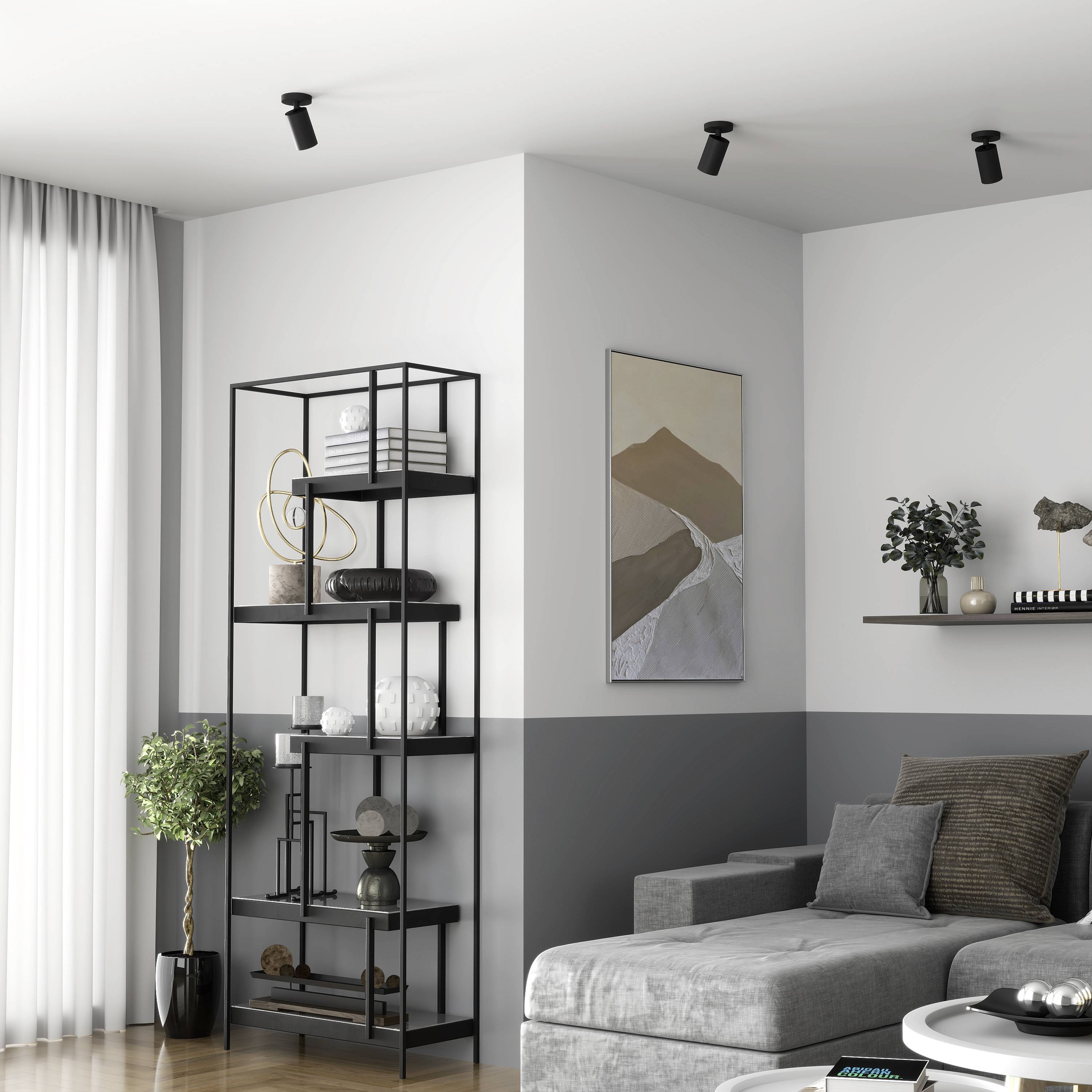 Deko Light 348252 Can Tilt rund, 1x 7,5W GU10, Schwarz Deckenaufbauleuchte GU10 7.5W Schwarz