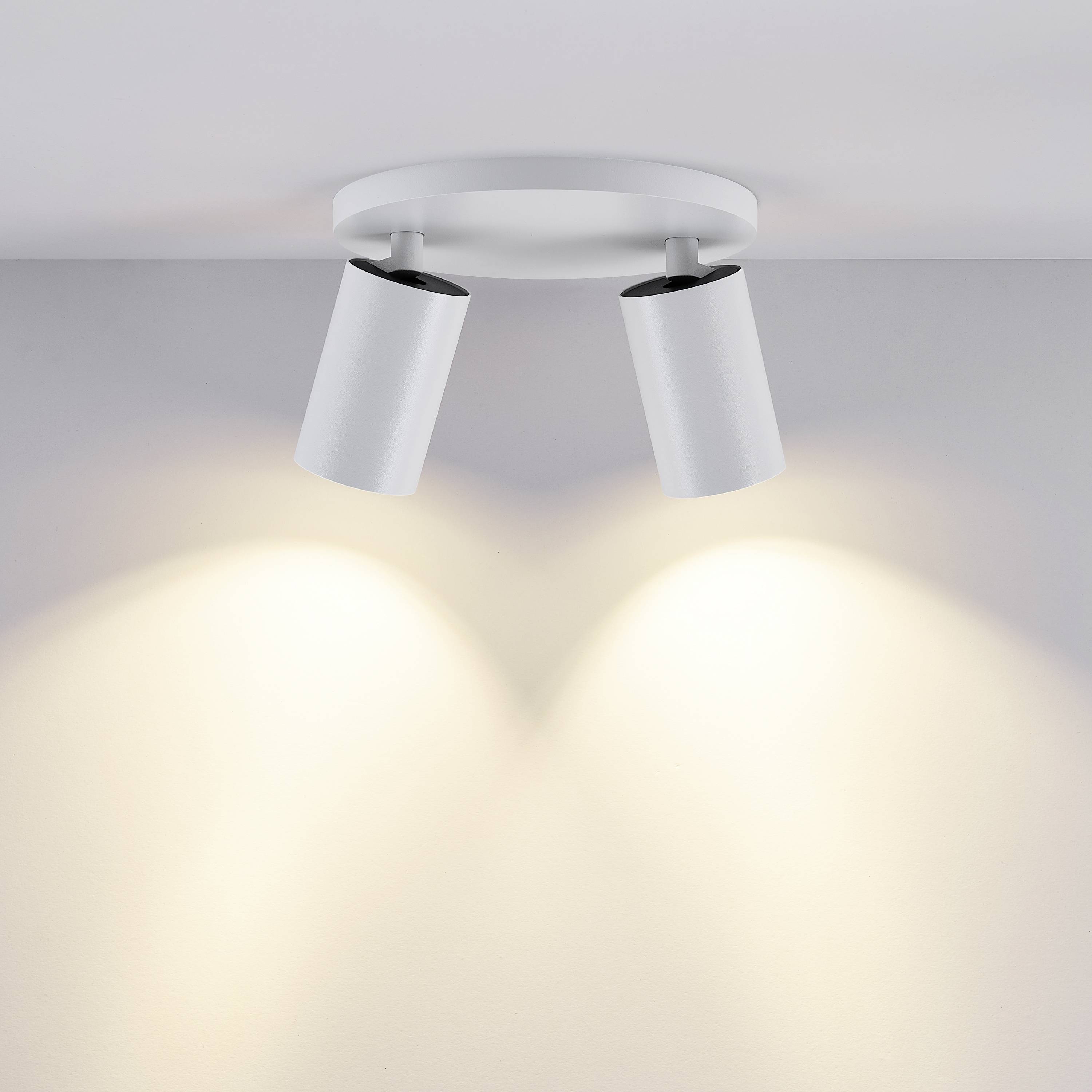 Deko Light 348253 Can Tilt rund, 2x 7,5W GU10, Weiß Deckenaufbauleuchte GU10 7.5W Weiß