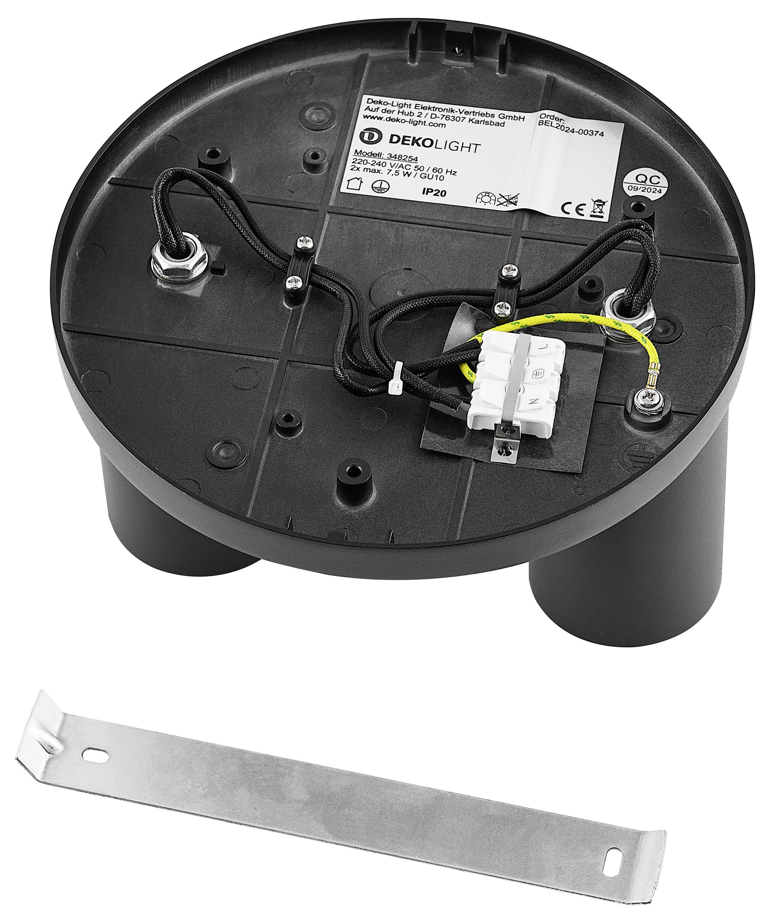 Deko Light 348254 Can Tilt rund, 2x 7,5W GU10, Schwarz Deckenaufbauleuchte GU10 7.5W Schwarz