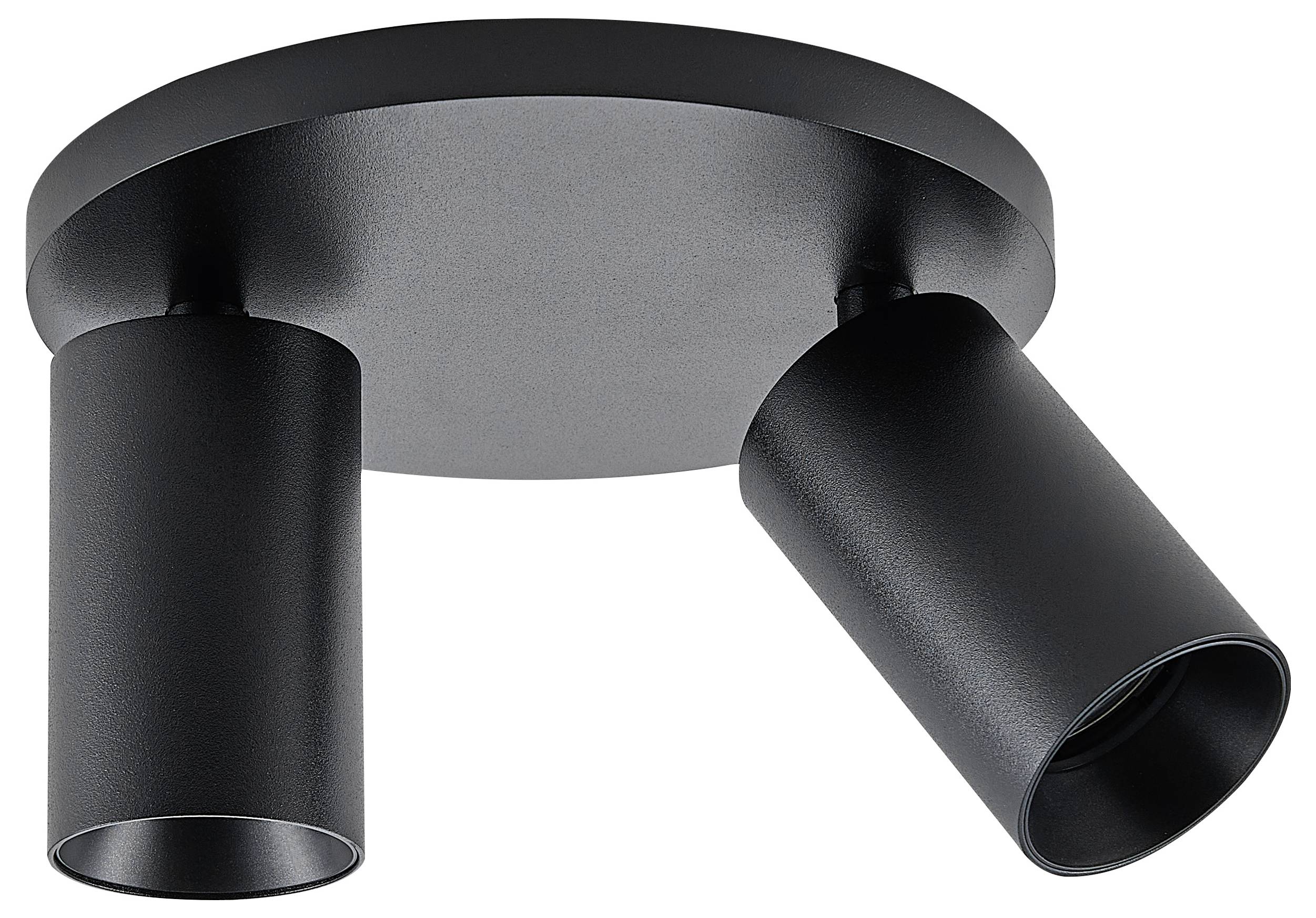 Deko Light 348254 Can Tilt rund, 2x 7,5W GU10, Schwarz Deckenaufbauleuchte GU10 7.5W Schwarz