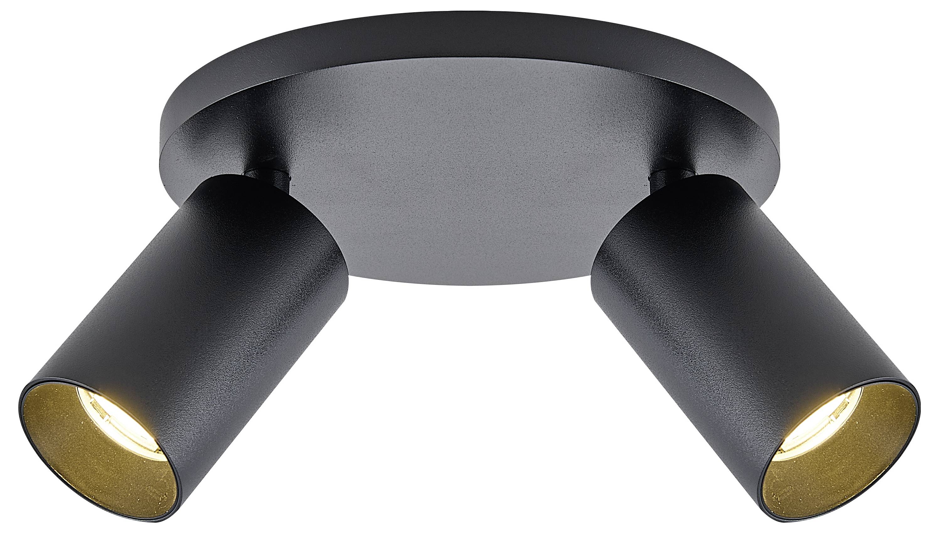 Deko Light 348254 Can Tilt rund, 2x 7,5W GU10, Schwarz Deckenaufbauleuchte GU10 7.5W Schwarz