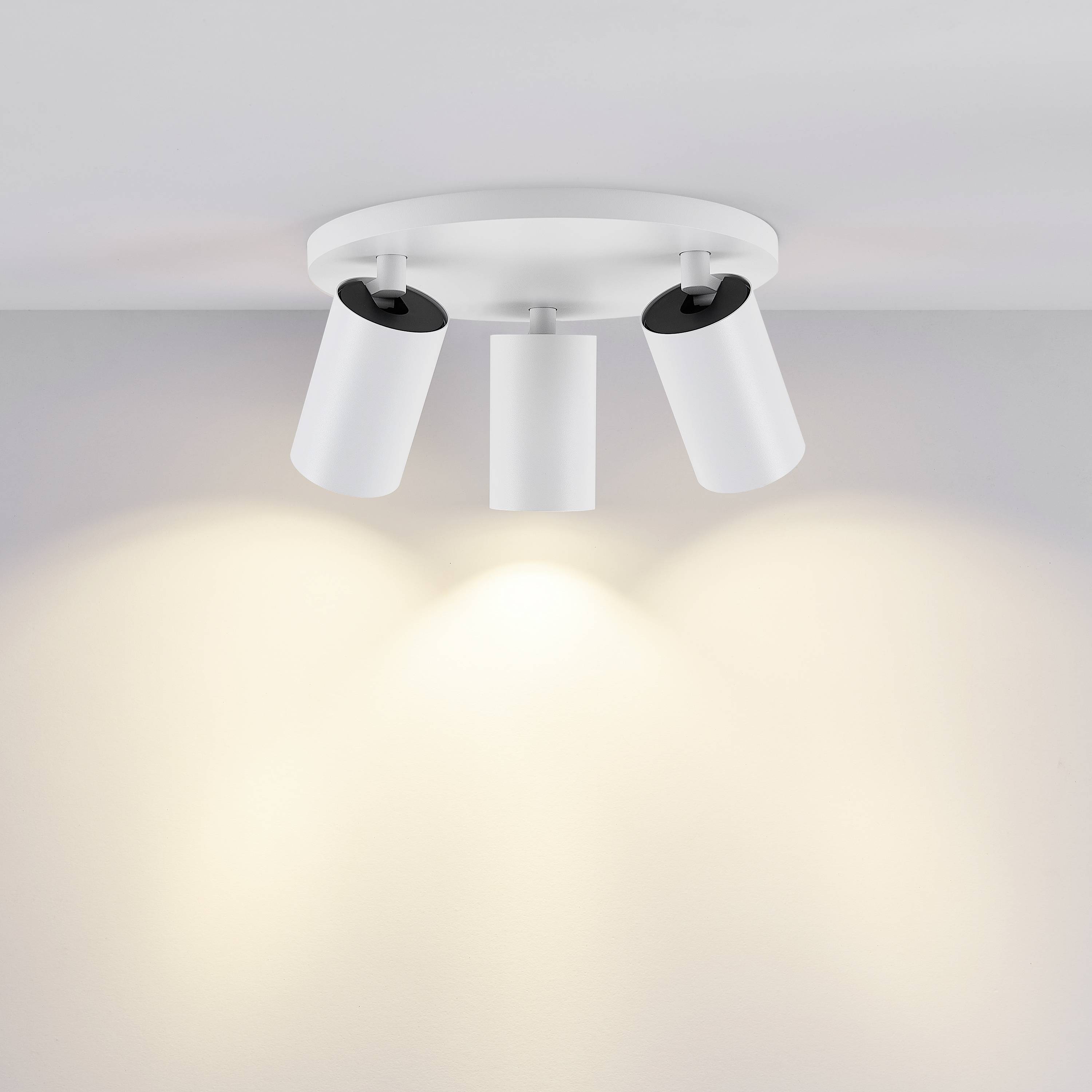 Deko Light 348255 Can Tilt rund, 3x 7,5W GU10, Weiß Deckenaufbauleuchte GU10 7.5W Weiß