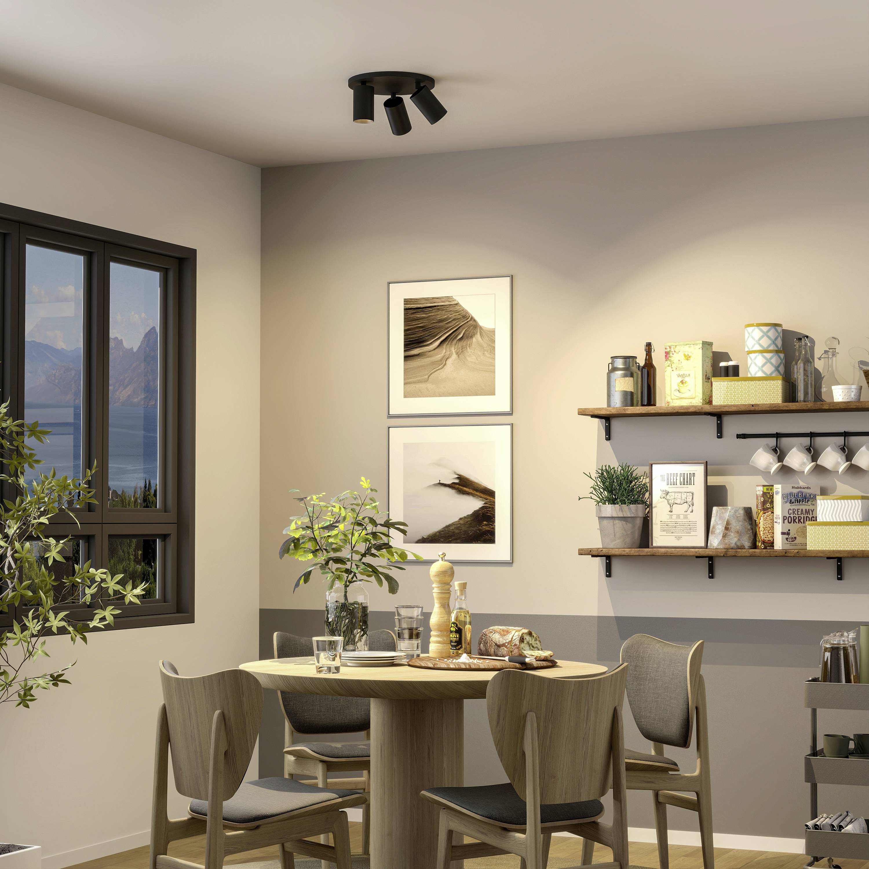 Deko Light 348256 Can Tilt rund, 3x 7,5W GU10, Schwarz Deckenaufbauleuchte GU10 7.5W Schwarz